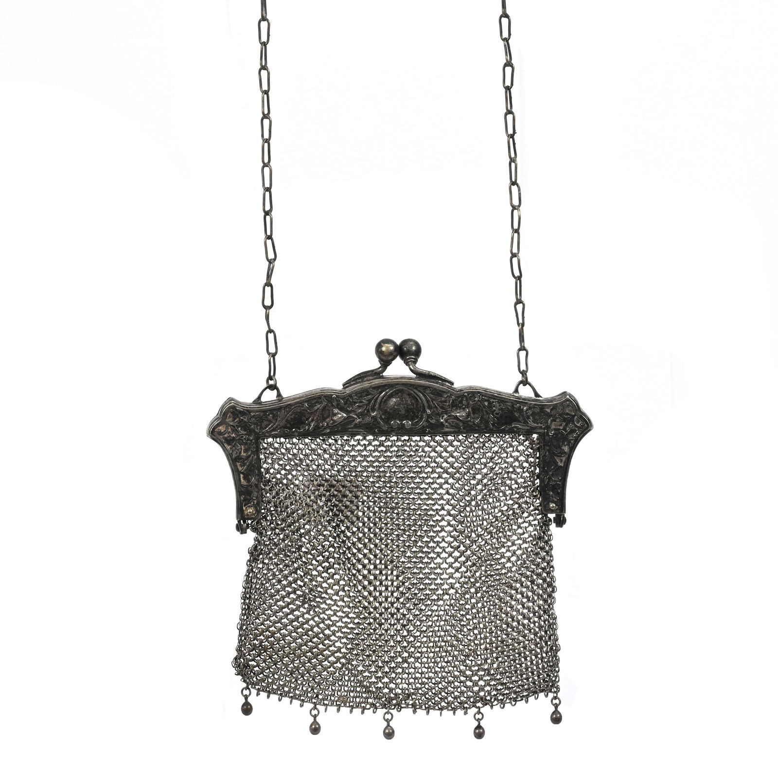 Silver Mesh Evening Bag Marked German Silver (1 of 3)