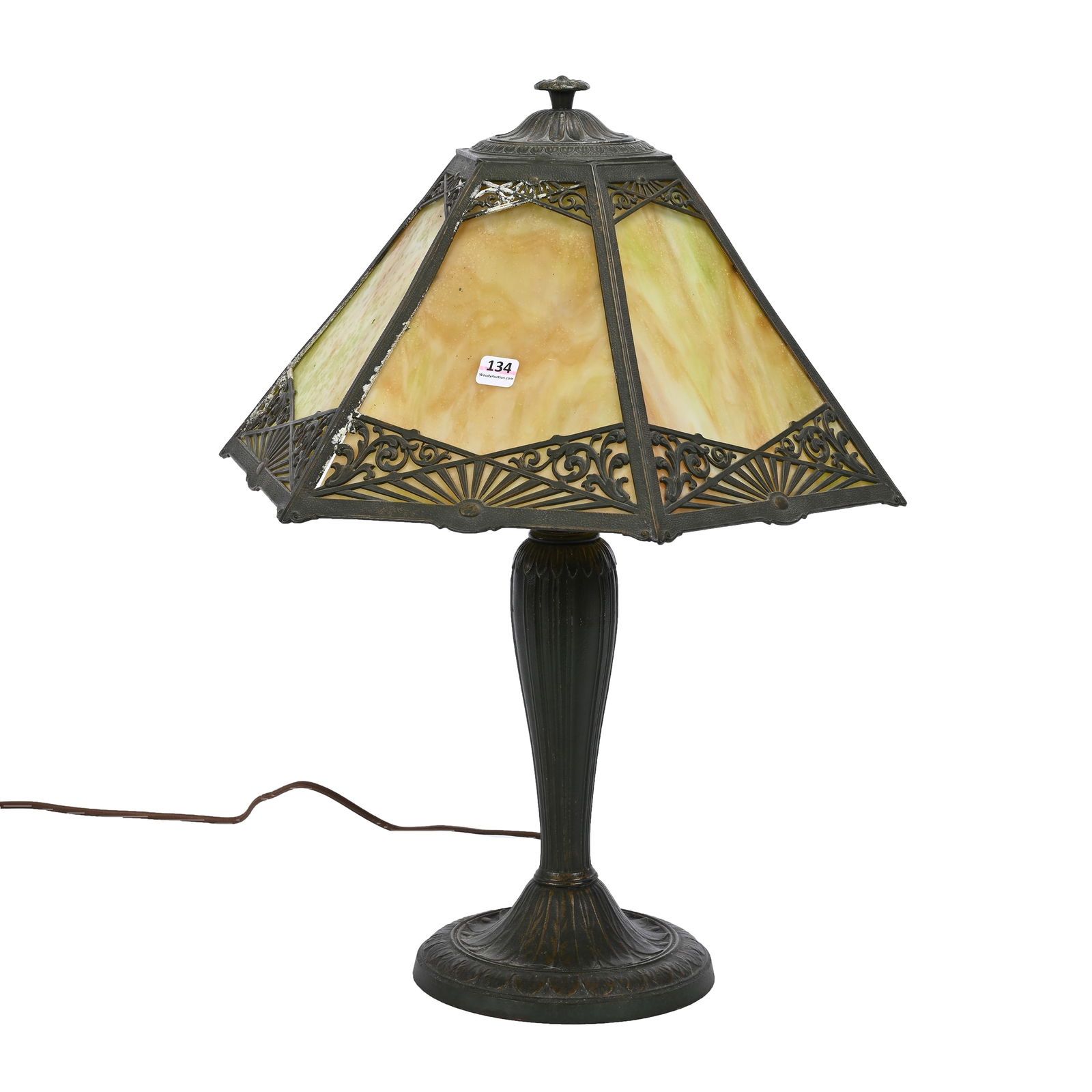 Table Lamp, Slag Panel Shade (1 of 4)