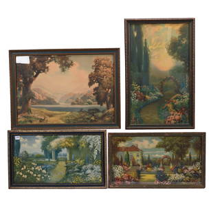 (4) Original Framed Prints By R. Atkinson Fox: (4) Original Framed Prints By R. Atkinson Fox, (1) 16" x 22" Frame Size, (1) 21.5" x 13.5", (1) 11.5" x 19.5", (1) 11" x 19", See Photos For Details, Sidlinger Estate Collection, North Carolina.