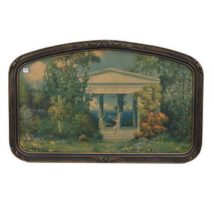 Original Frame Print By Henri G. Reynard: Original Frame Print By Henri G. Reynard, 19.5" x 32.5", Titled "Happy Land", In Original Frame, Sidlinger Estate Collection, North Carolina.