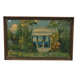 Original Framed Print By Henri G. Reynard: Original Framed Print By Henri G. Reynard, 20.5" x 32.5", Titled "Happy Land", In Original Frame, Sidlinger Estate Collection, North Carolina.