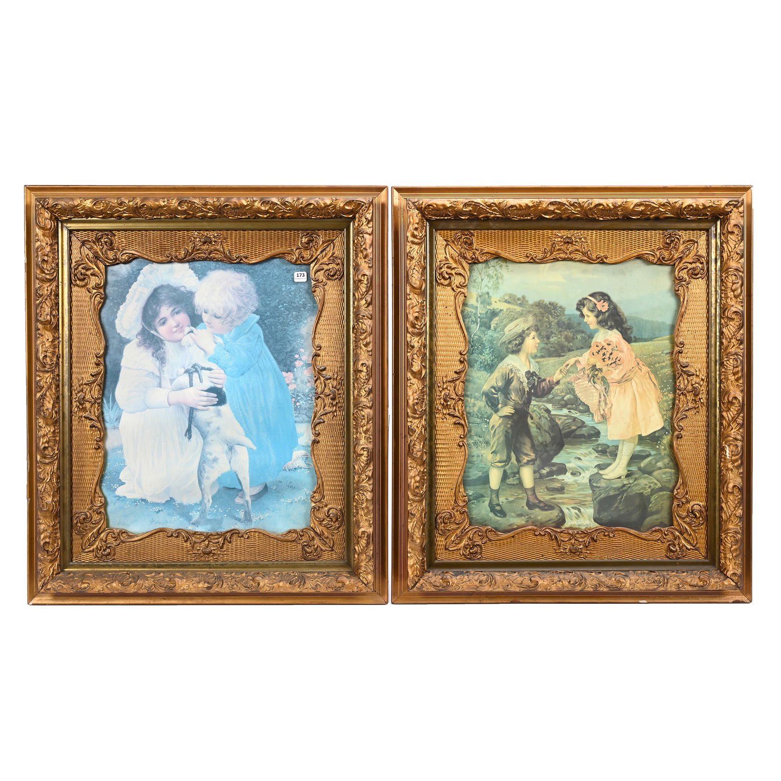 (2) Original Framed Lithographs Featuring Children (1 of 6)