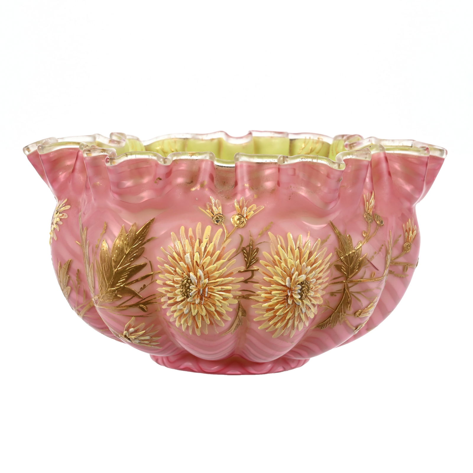 Victorian Brides Bowl, Pink Satin Herringbone MOP (1 of 3)