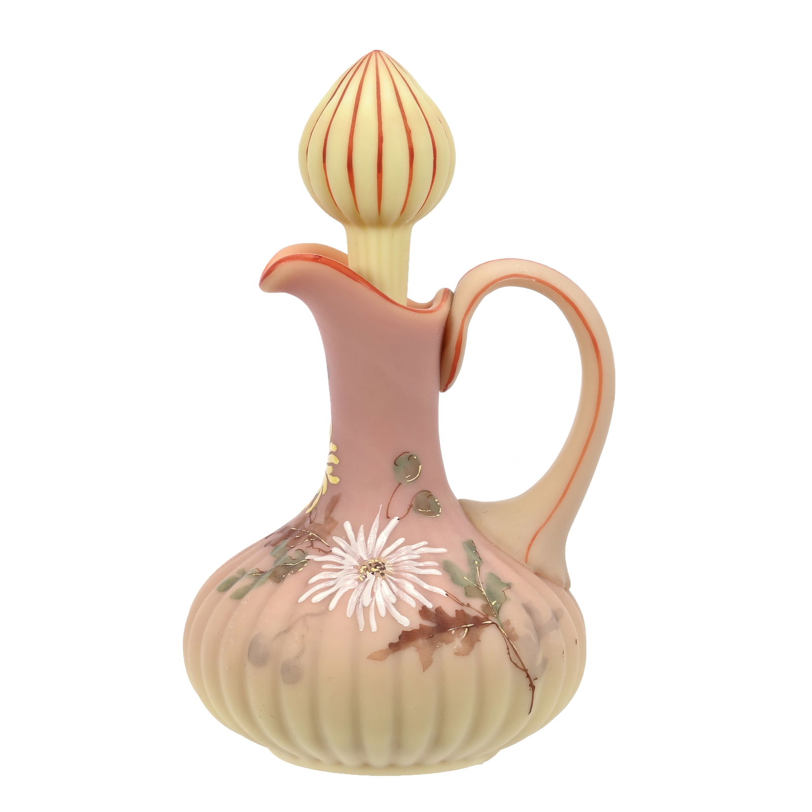 Cruet Bottle, Decorated Burmese By Mt. Washington (1 of 3)