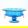Pedestal Bowl, Celeste Blue Steuben Art Glass