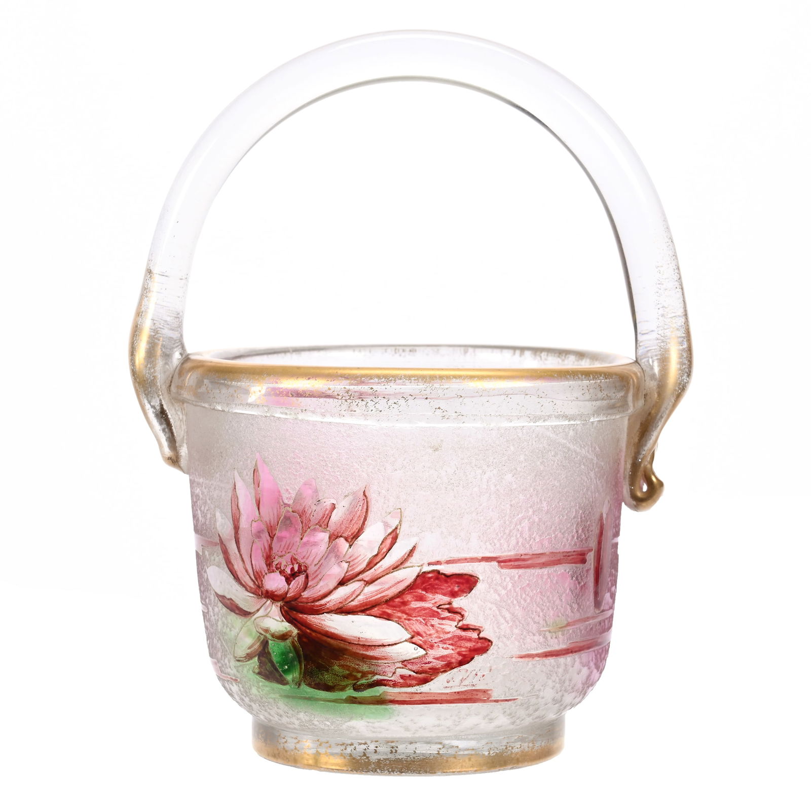 Basket Signed Daum Nancy French Cameo Art Glass (1 of 5)