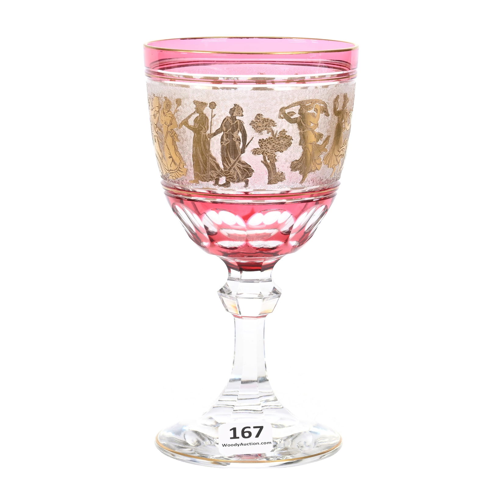 Goblet, Cranberry Cut To Clear (1 of 3)