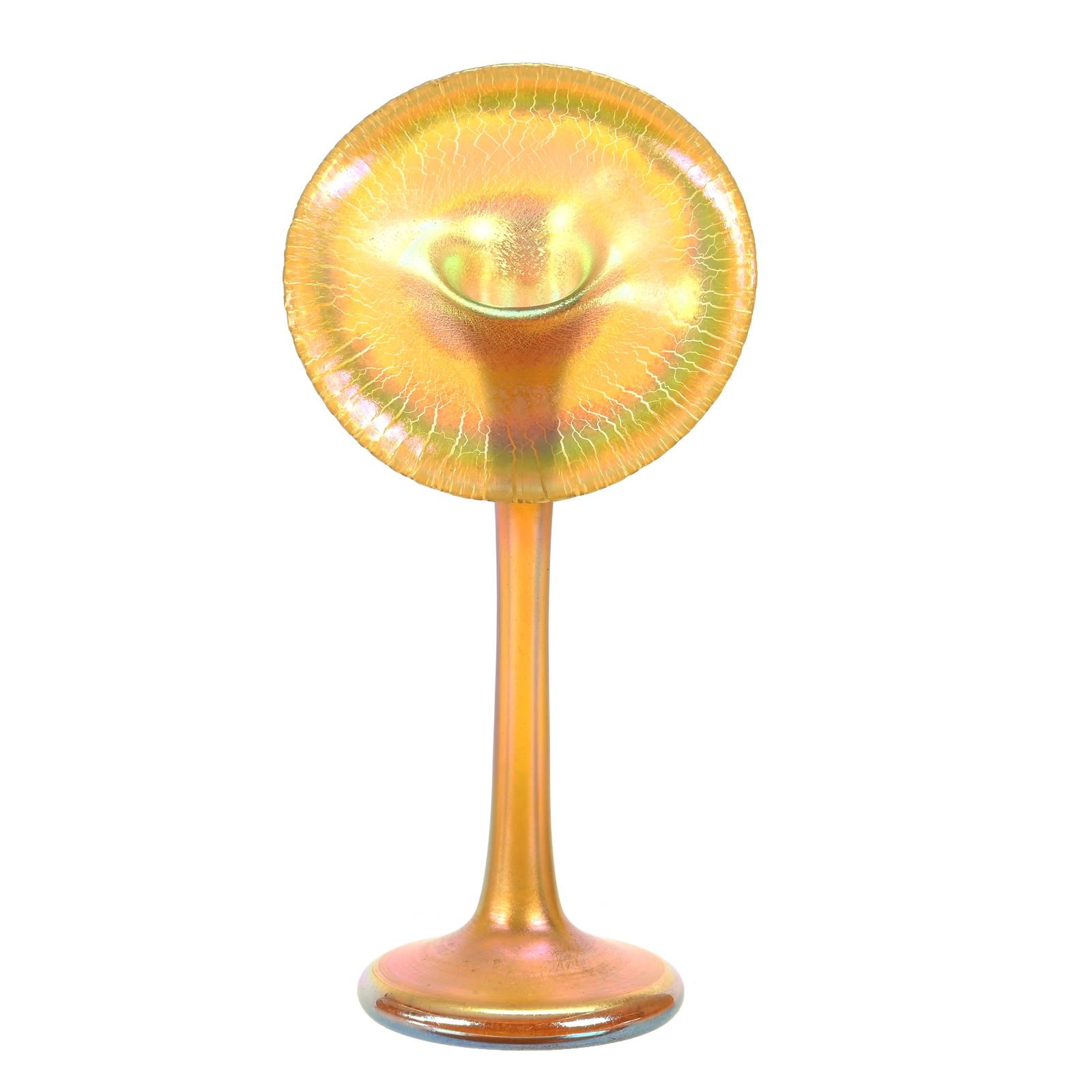 Vase, Jack In Pulpit, Signed Quezal Art Glass (1 of 3)