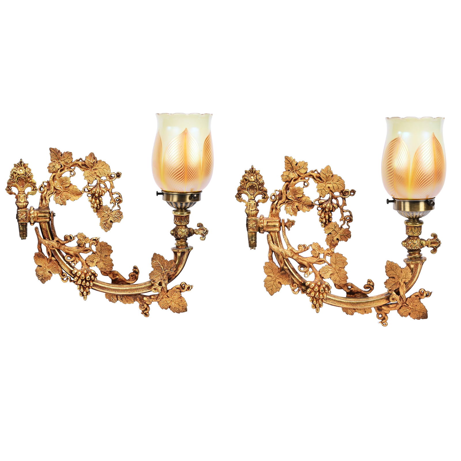 Pair Wall Sconces, Heavy Brass (1 of 2)