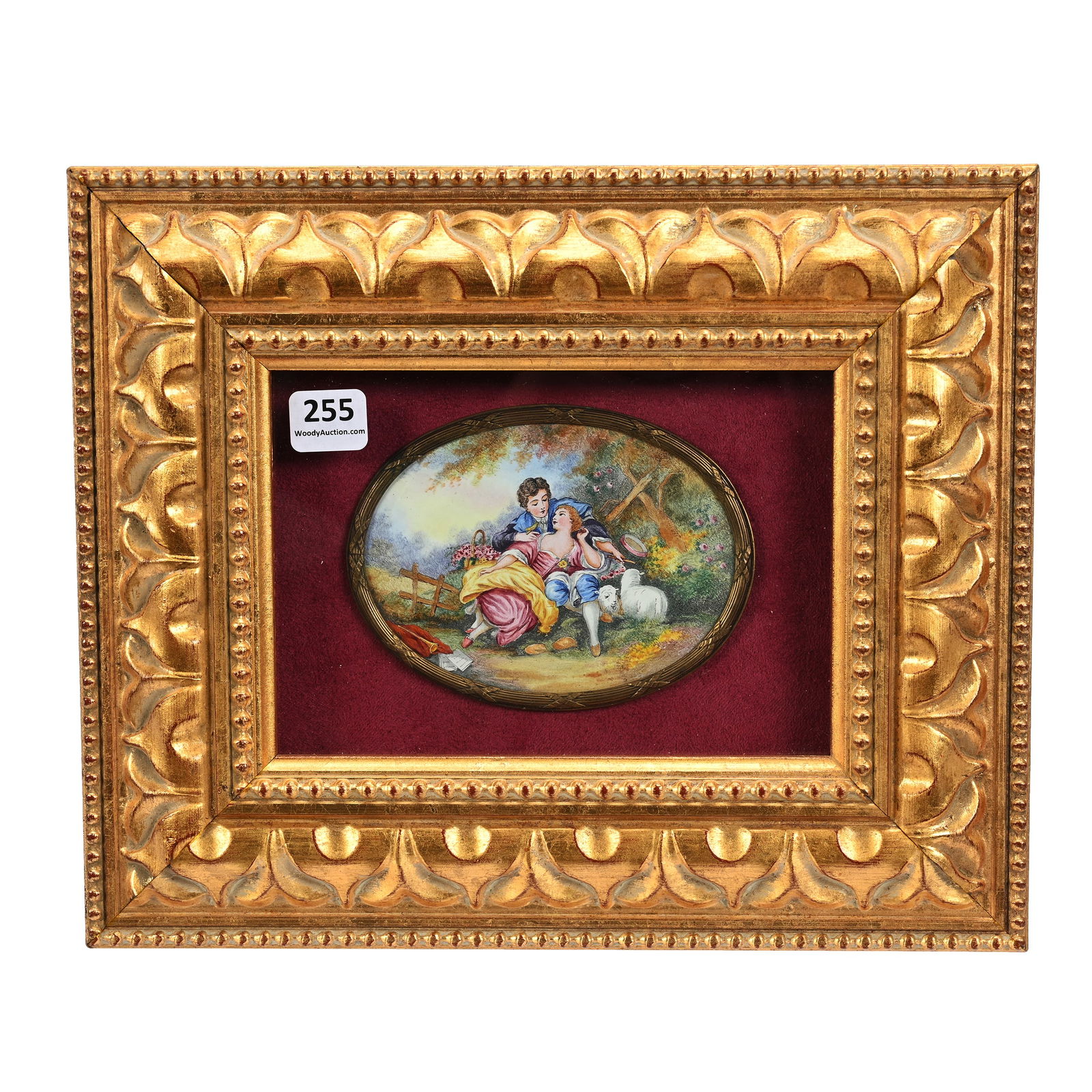 Oval French Enamel Plaque, Framed (1 of 2)