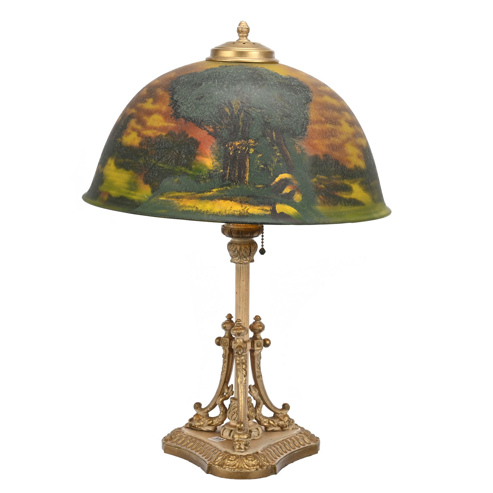 Table Lamp, Reverse Painted Shade, By Pittsburgh (1 of 6)