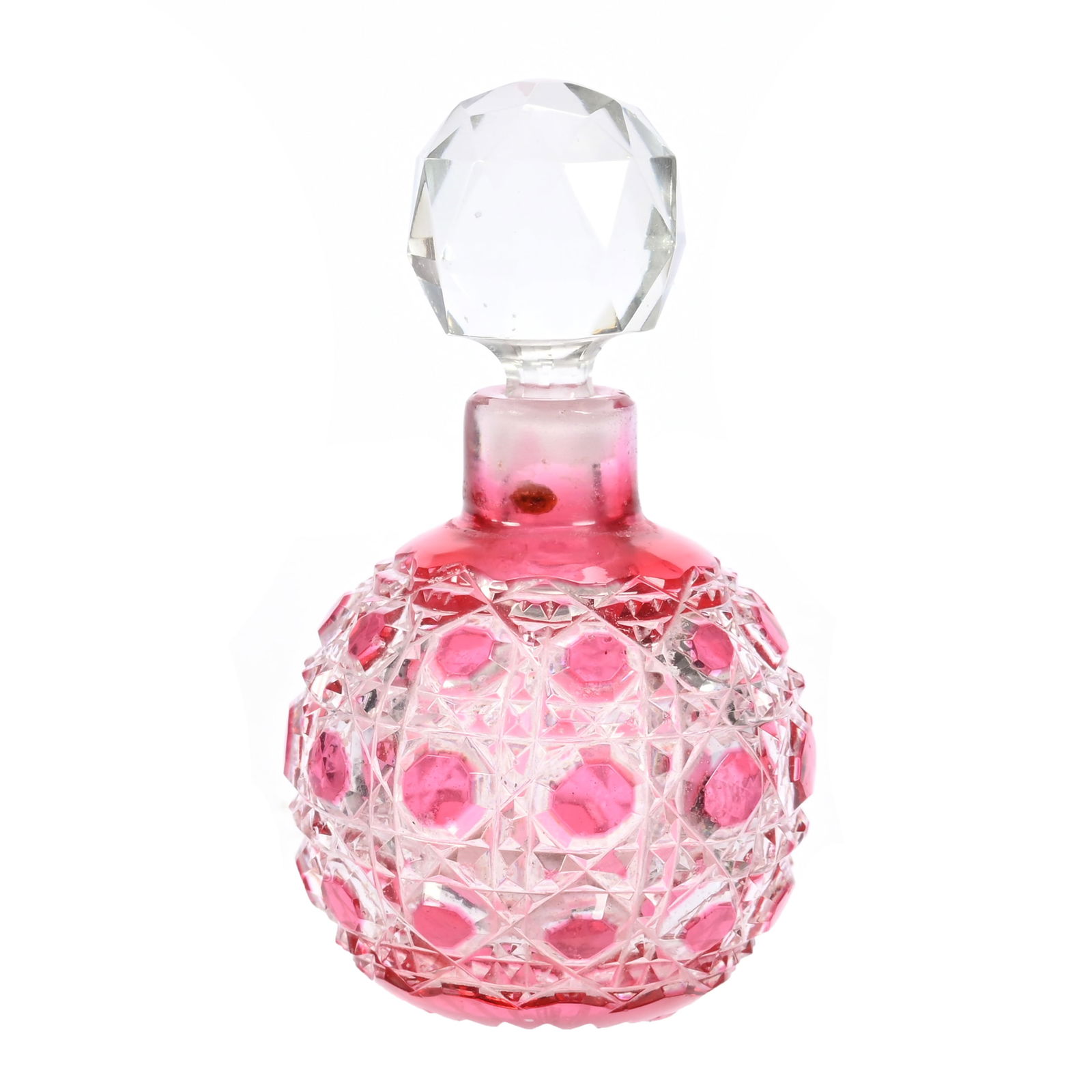 Perfume Bottle, BPCG, Cranberry Cut To Clear (1 of 3)