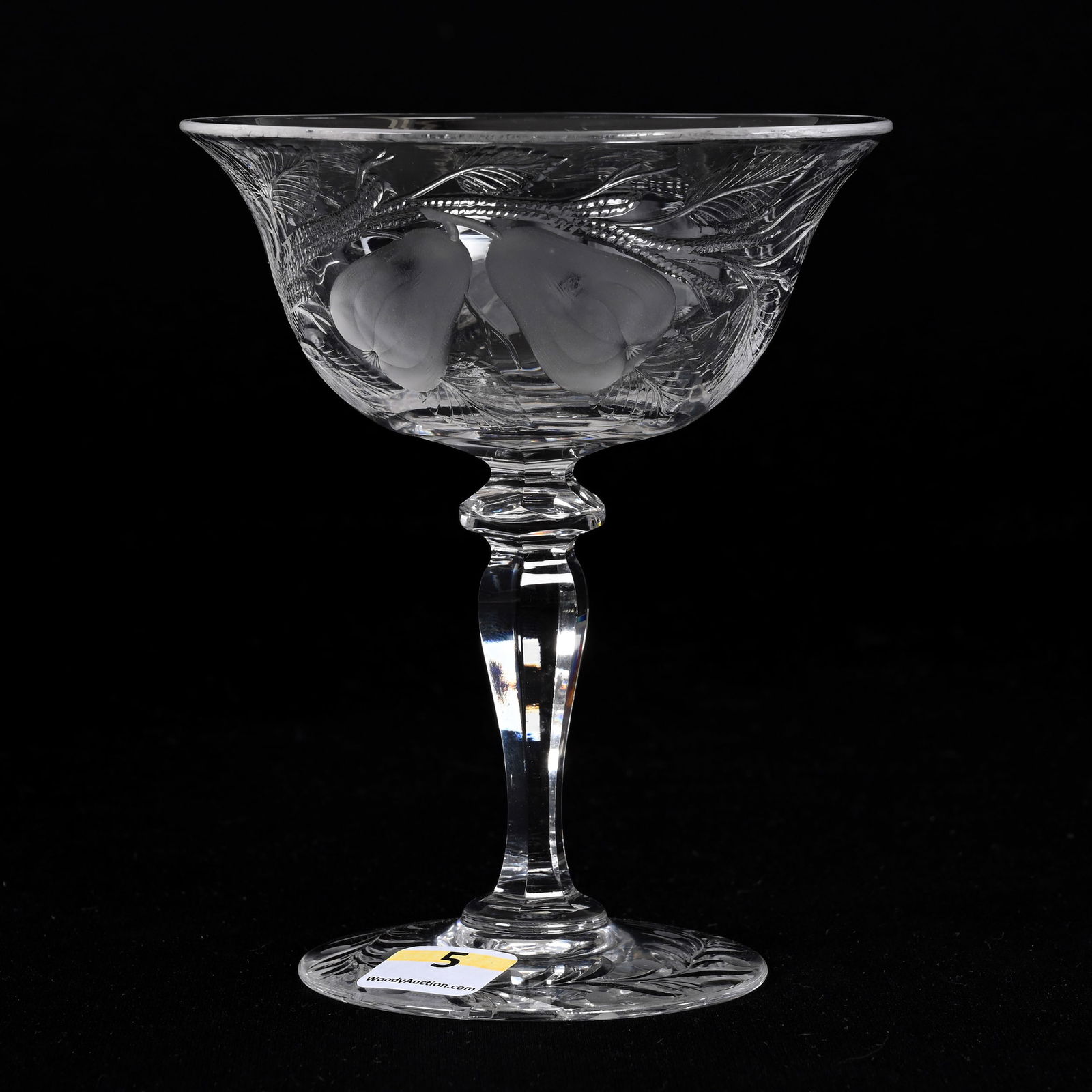 Champagne Stem, ABCG, Signed Hawkes Gravic Glass (1 of 4)