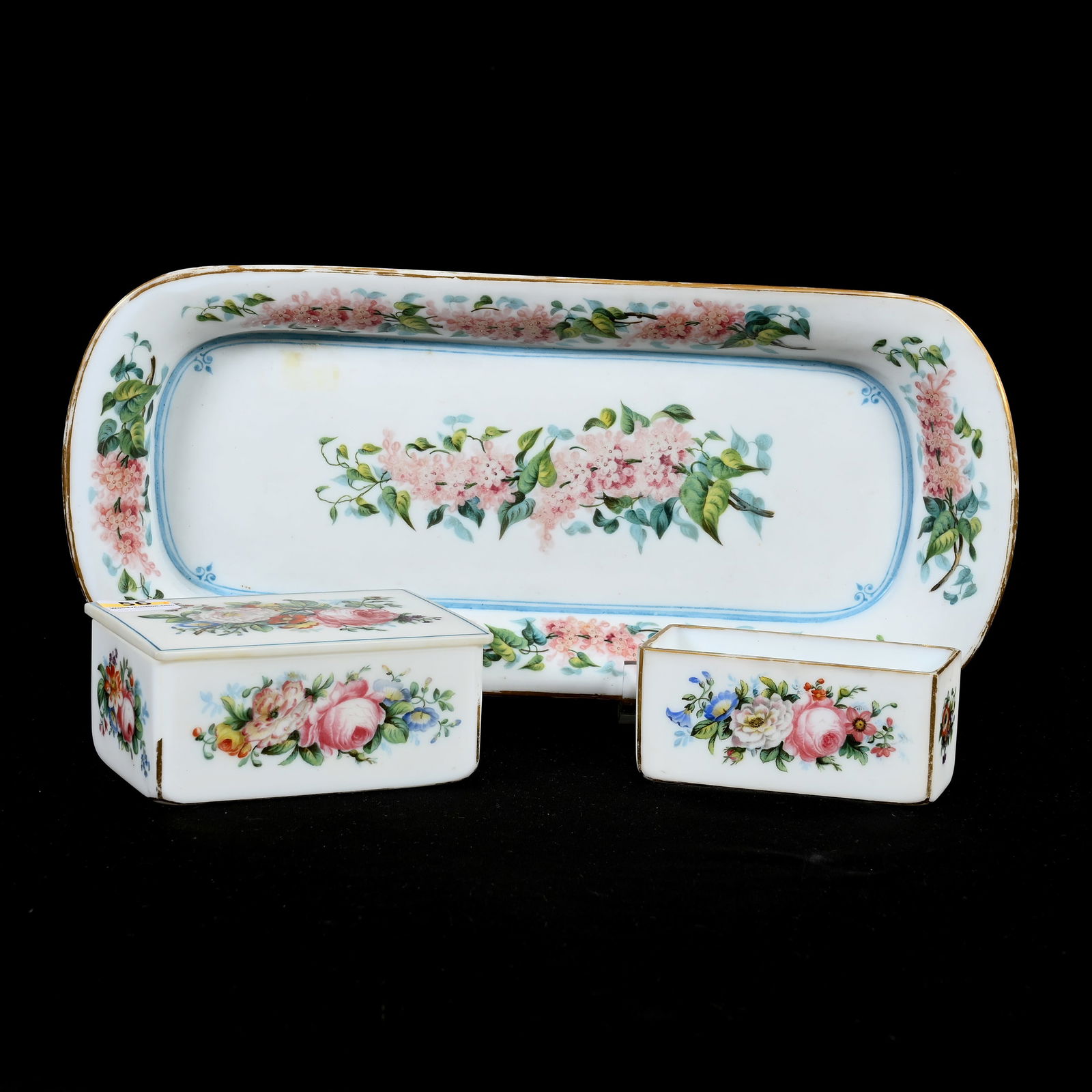 Vanity Set, French Opaline, Three Pieces (1 of 4)