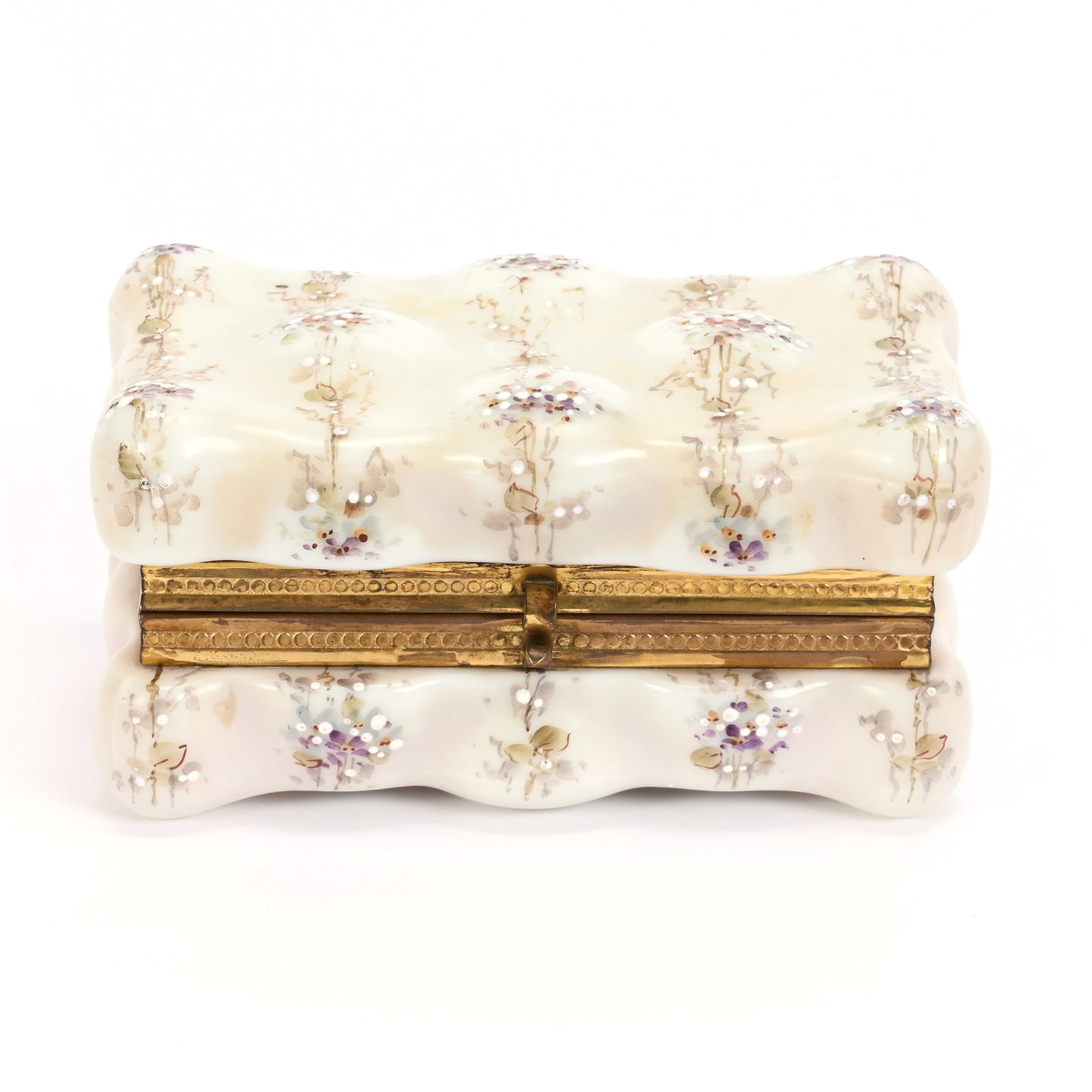 Jewel Box, Unmarked Wave Crest Art Glass (1 of 4)