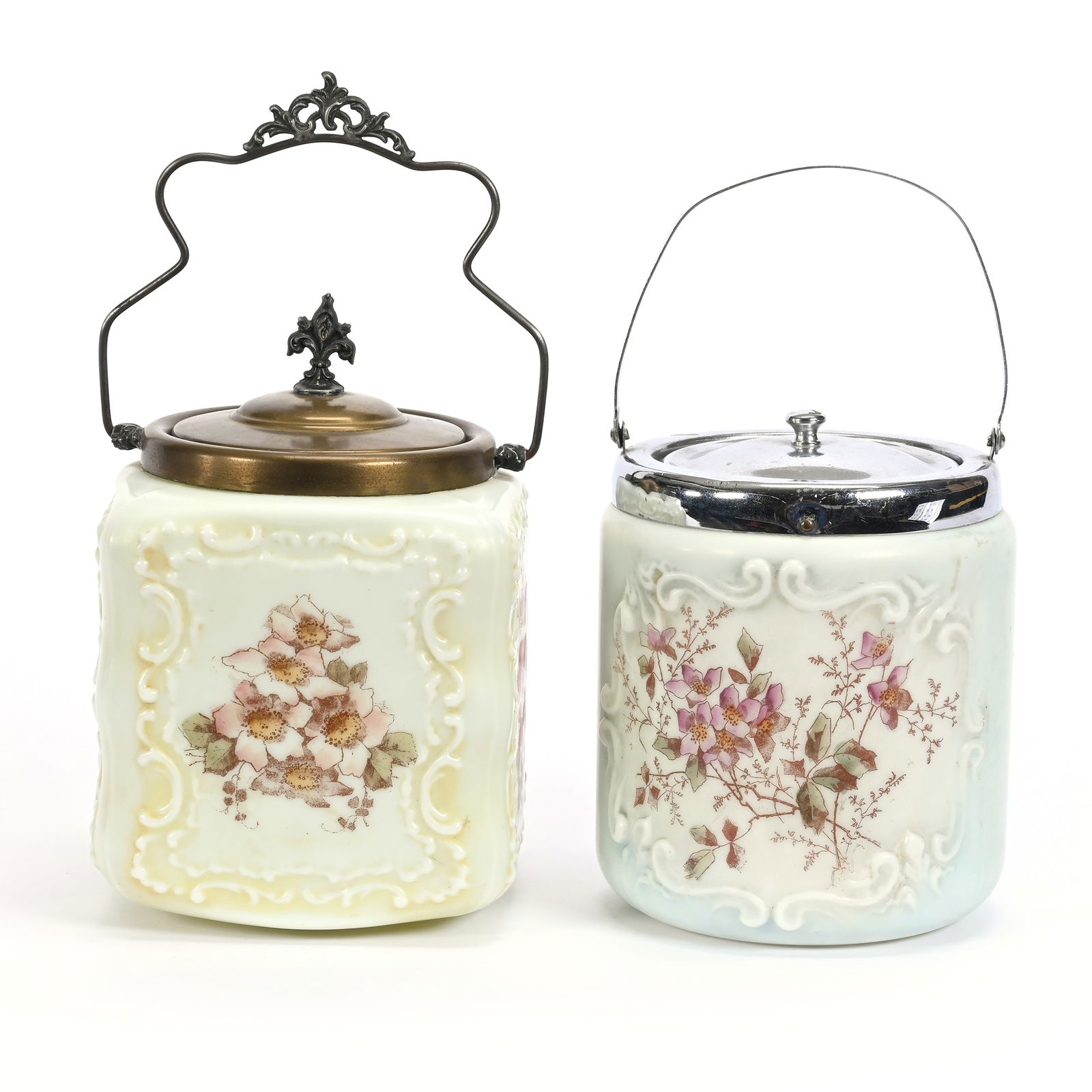 (2) Biscuit Jars, Unmarked Wave Crest Style (1 of 3)