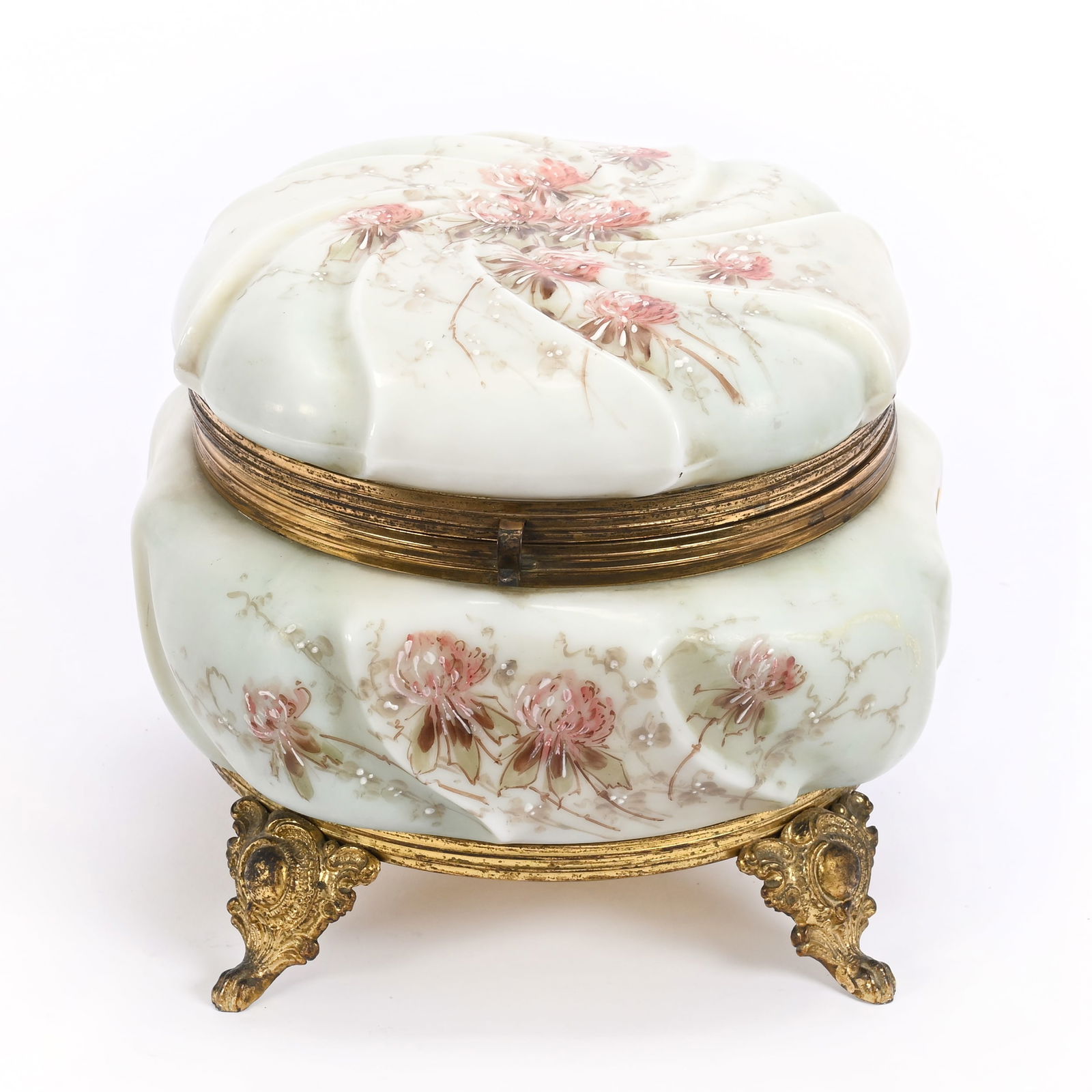 Dresser Box, Unmarked Wave Crest Art Glass (1 of 4)