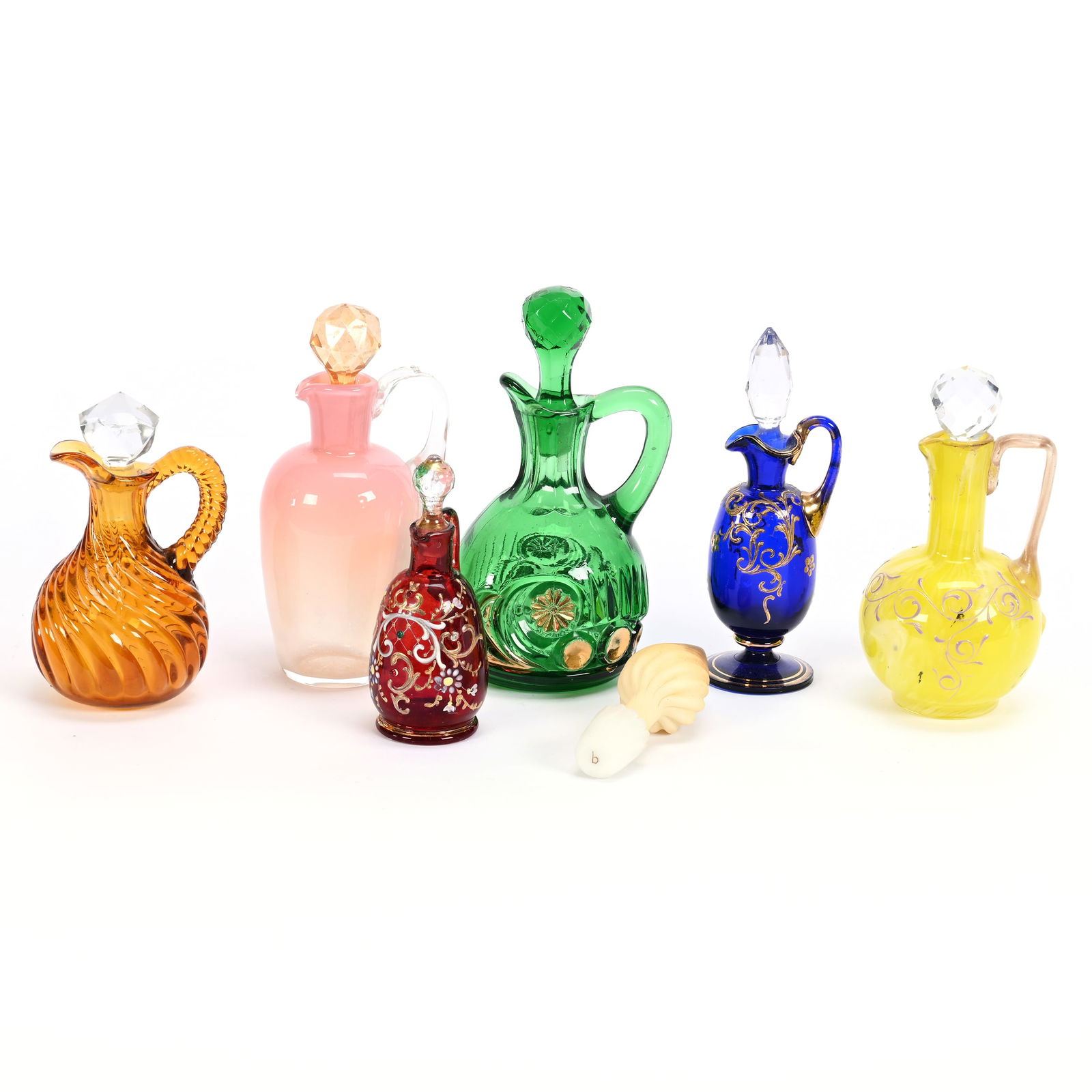 (6) Cruet Bottles, Assorted Art Glass (1 of 3)