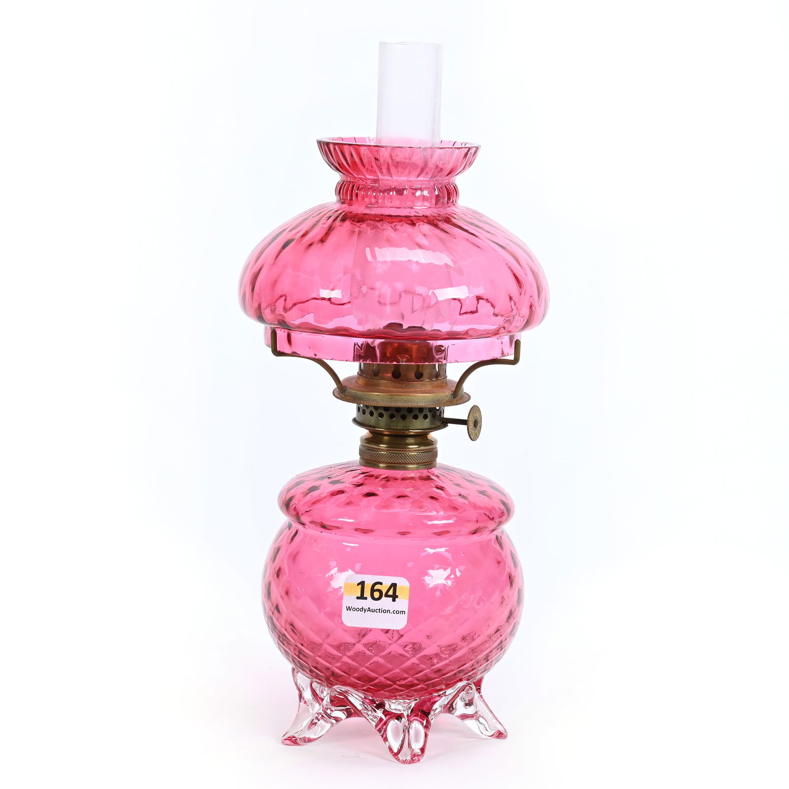 Miniature Lamp, Cranberry Art Glass (1 of 4)