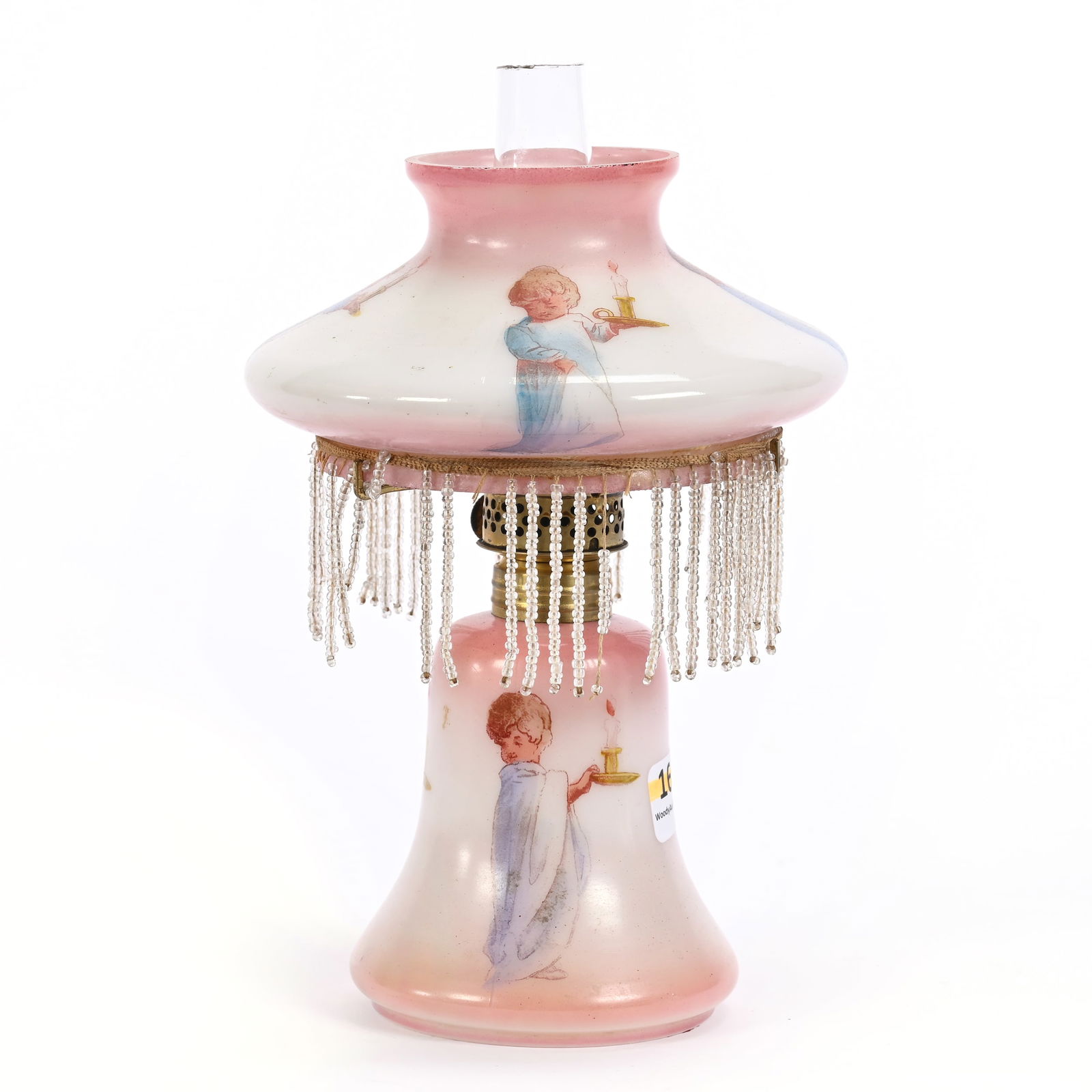 Miniature Lamp, Pink And White Opal Ware (1 of 3)