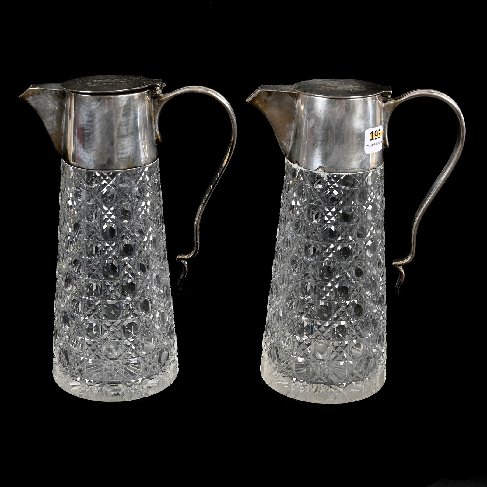 Pair Claret Jugs With Silverplate Tops, BPCG (1 of 4)