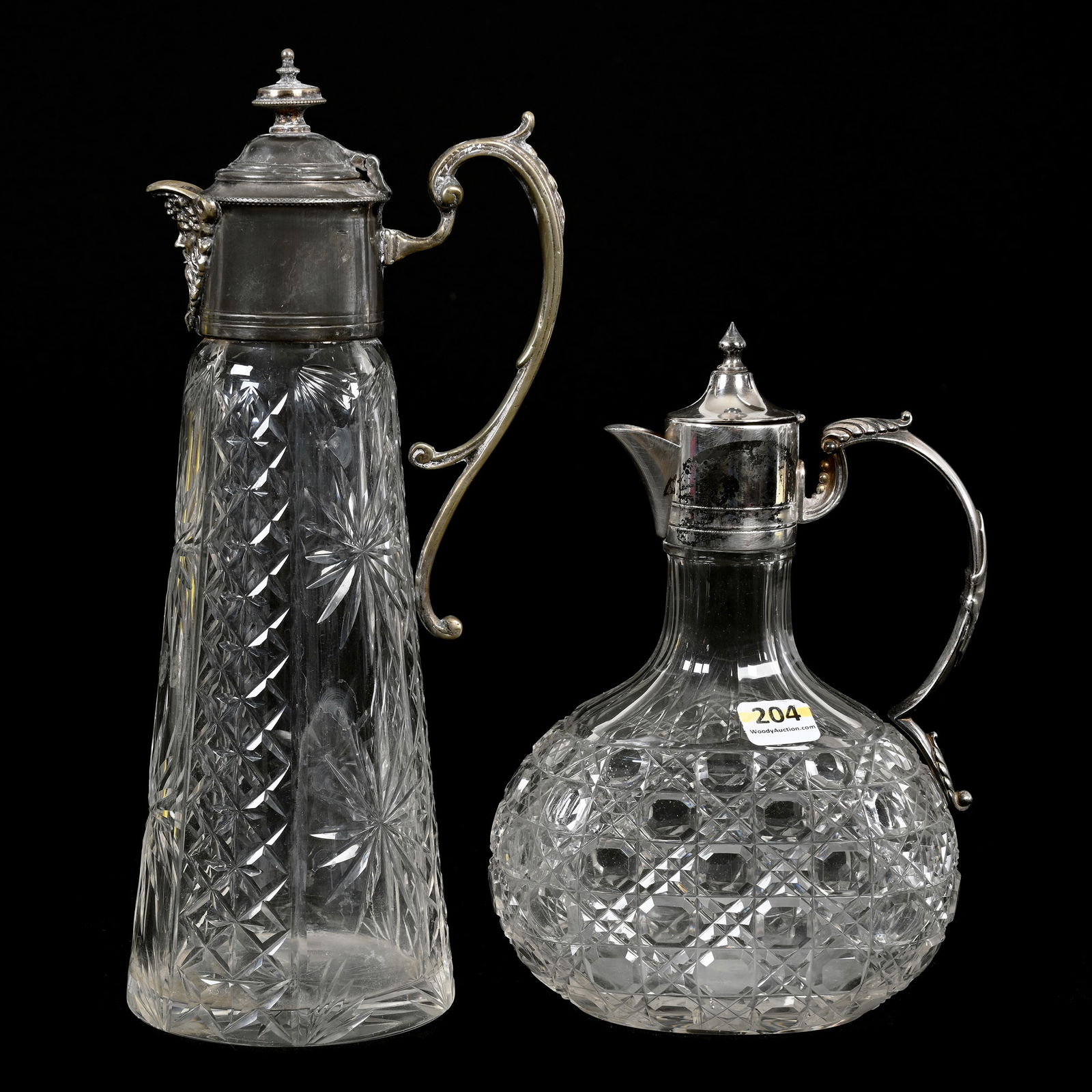 (2) Claret Jugs With Silverplate Tops, BPCG (1 of 3)