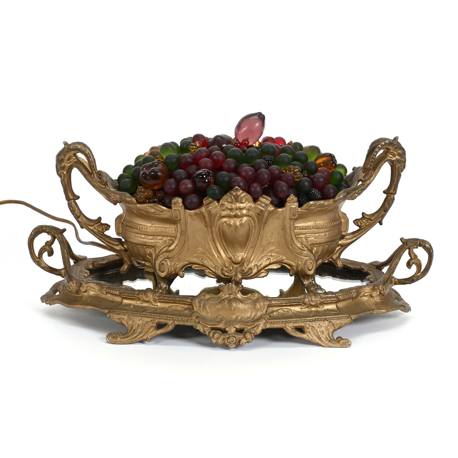 Figural Fruit Basket Lamp, Czechoslovakia (1 of 6)