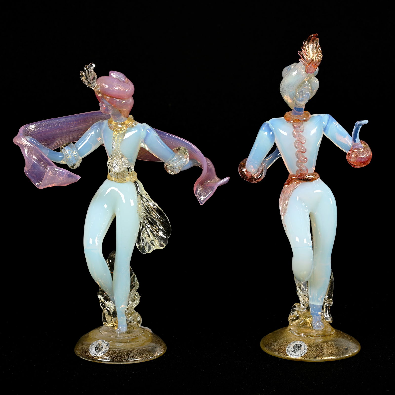 Pair Figurines, Italian Murano Glass (1 of 4)