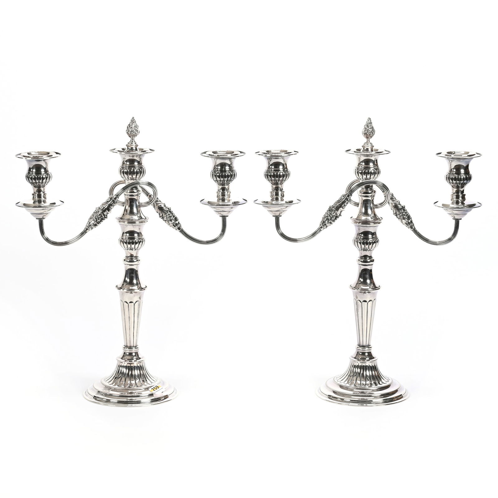 Pair Candelabra, Silverplate "Made In Sheffield" (1 of 4)