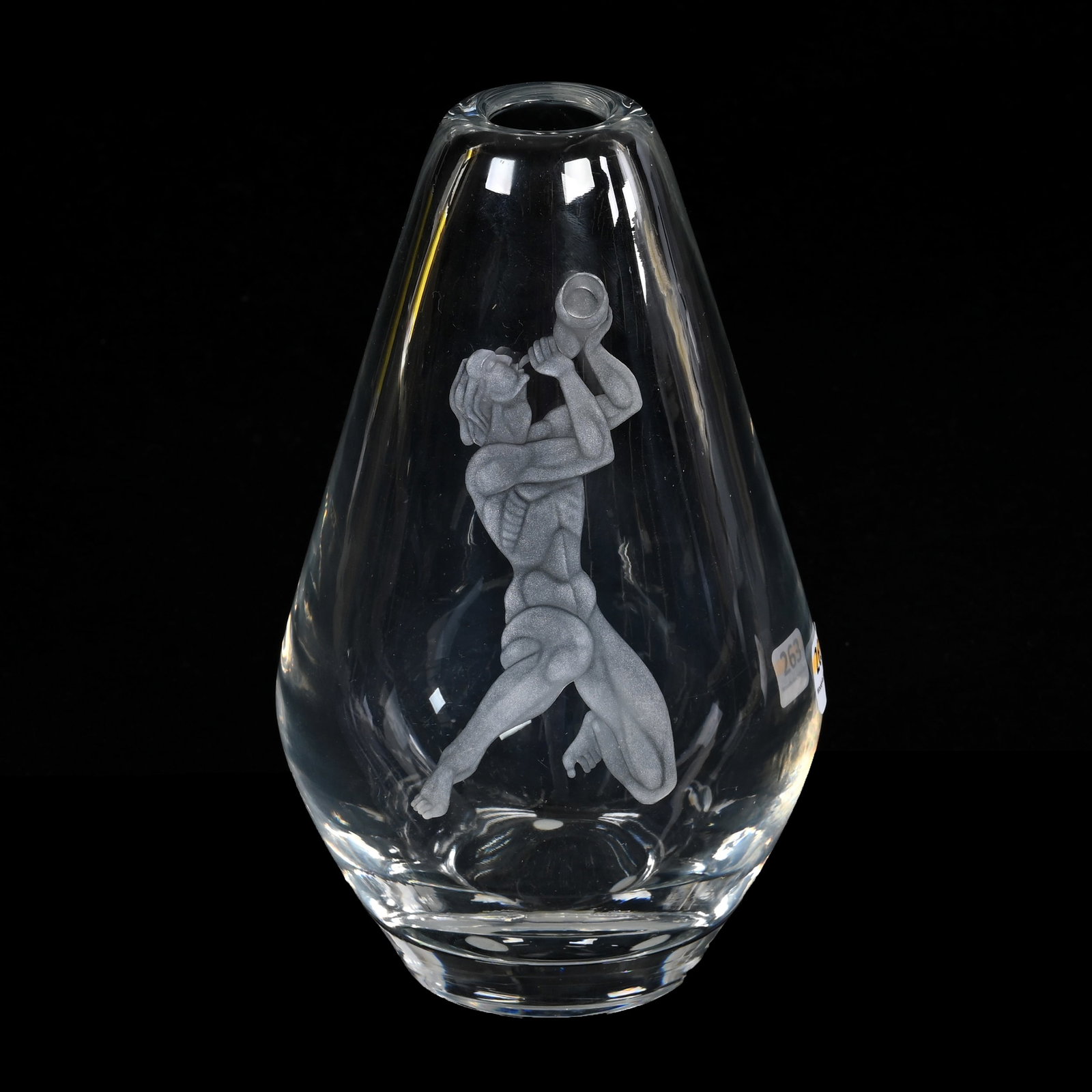 Vase Signed Orrefors, Clear Crystal Artist Lindstrand (1 of 4)