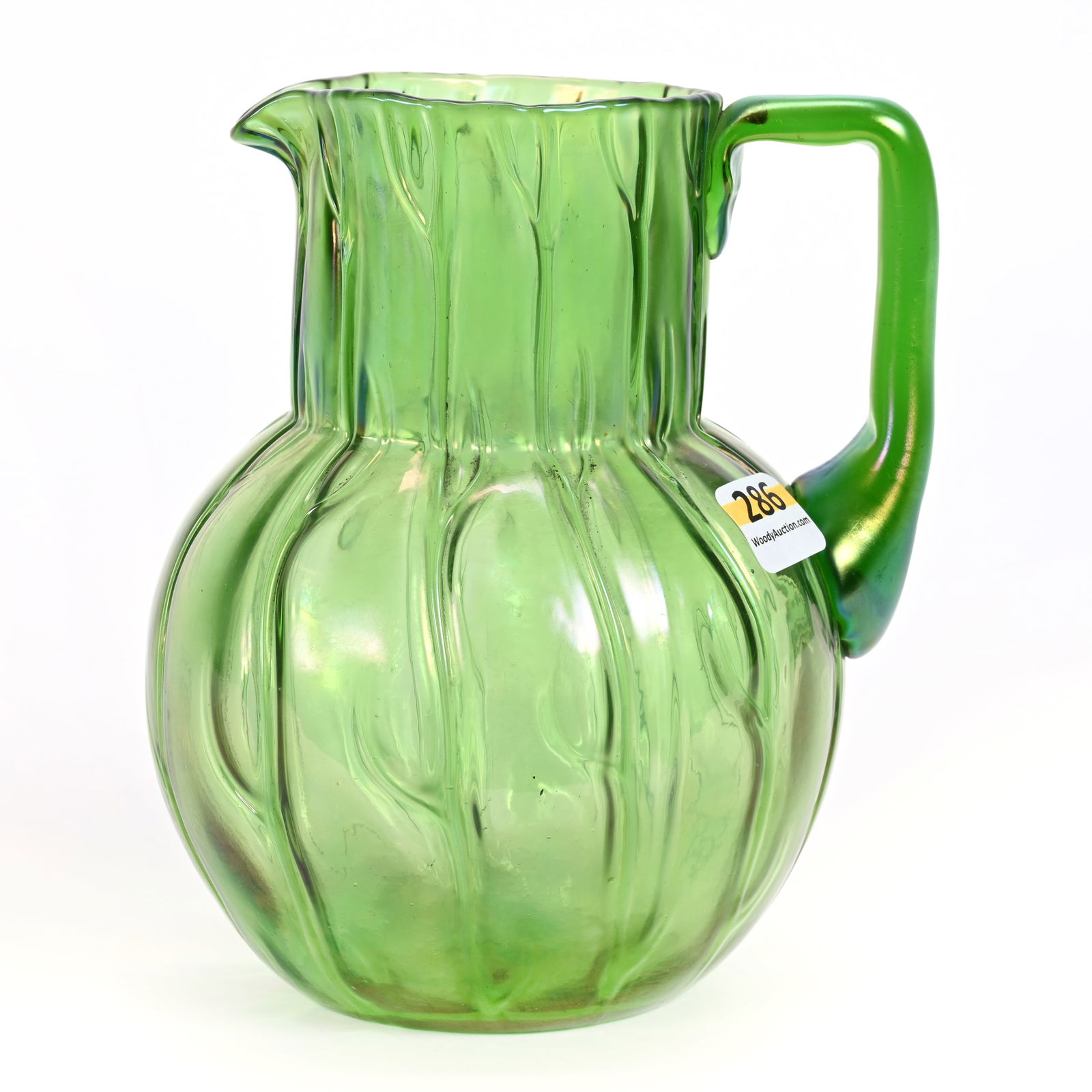Pitcher, Neptune Pattern Art Glass By Loetz (1 of 3)