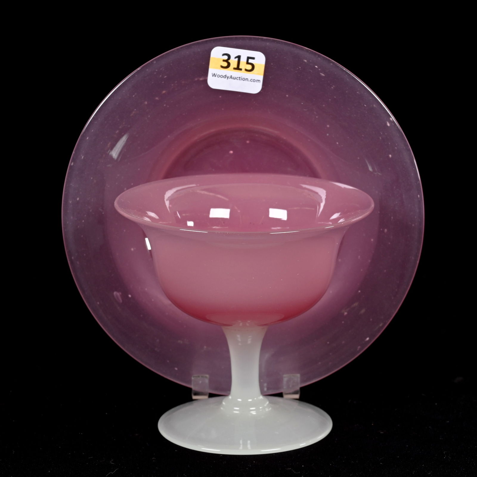 Sherbet/Underplate, Steuben Rosaline & Alabaster (1 of 4)