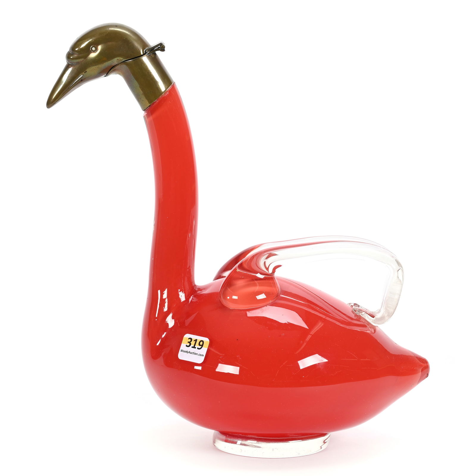 Figural Decanter, Red Cased Art Glass (1 of 5)