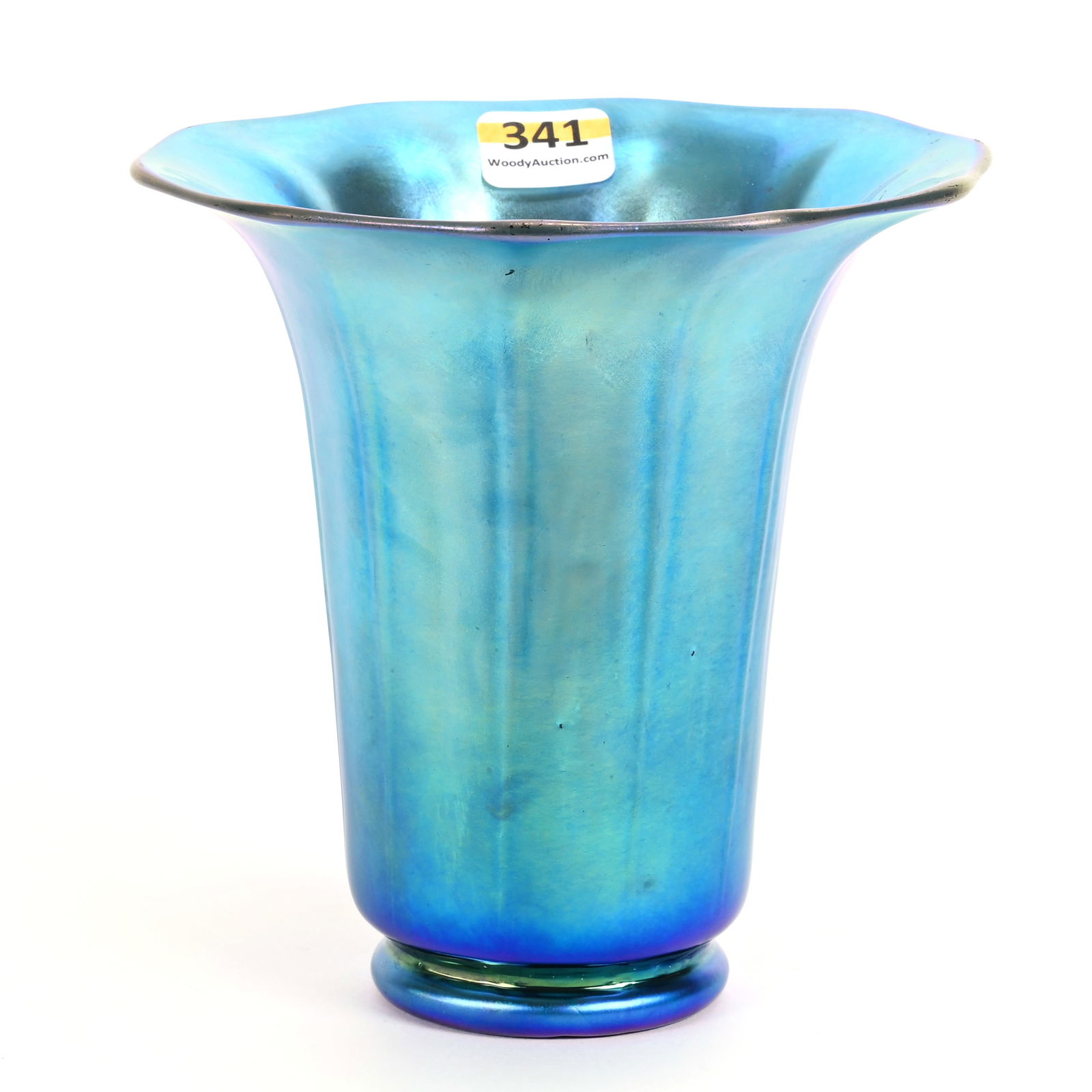 Vase, Unmarked Steuben Blue Aurene Art Glass (1 of 3)