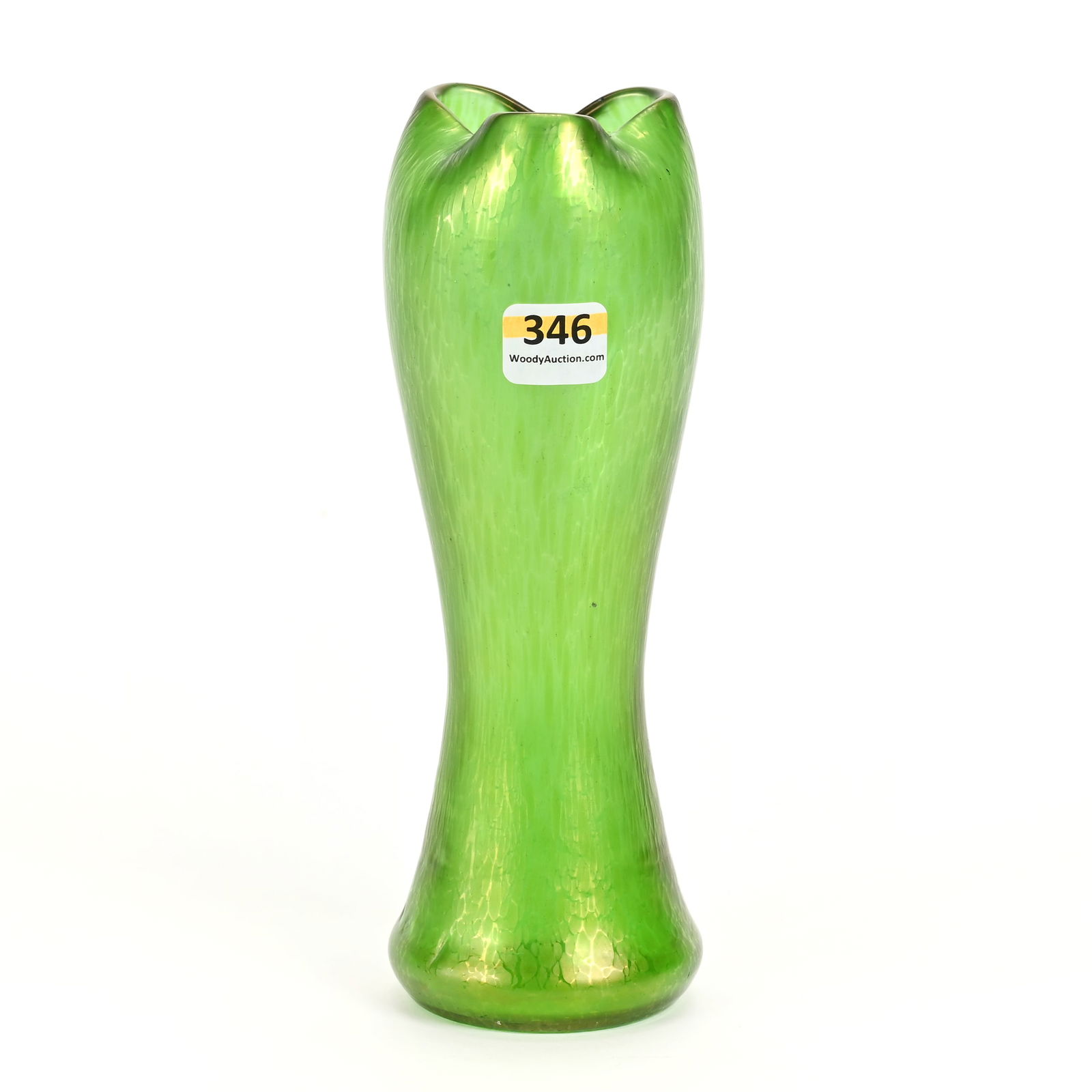 Vase Marked Loetz Austria, Green Iridescent (1 of 4)