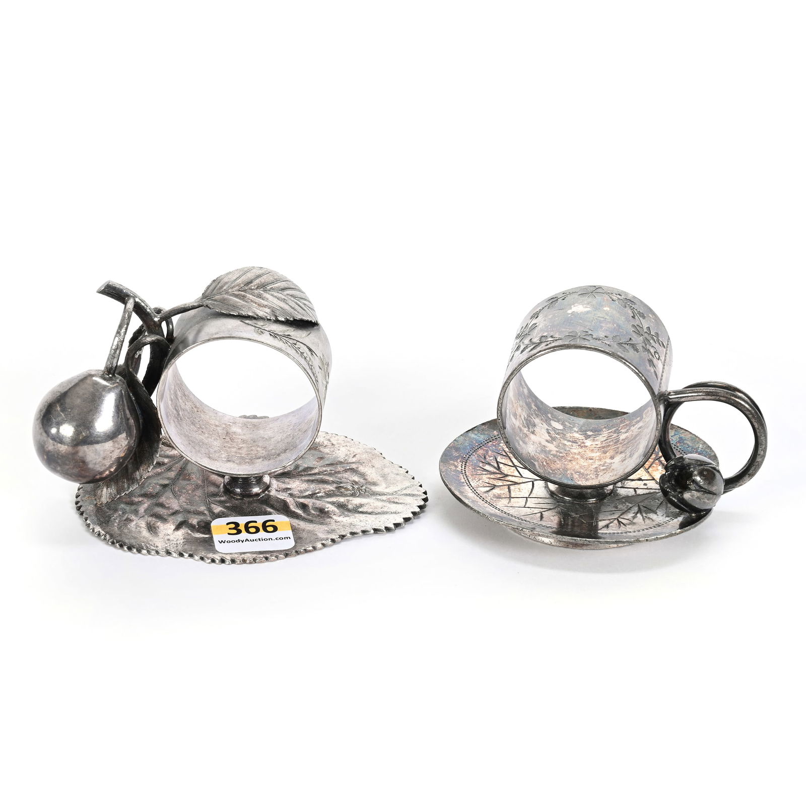 (2) Figural Napkin Rings, Silverplate (1 of 3)