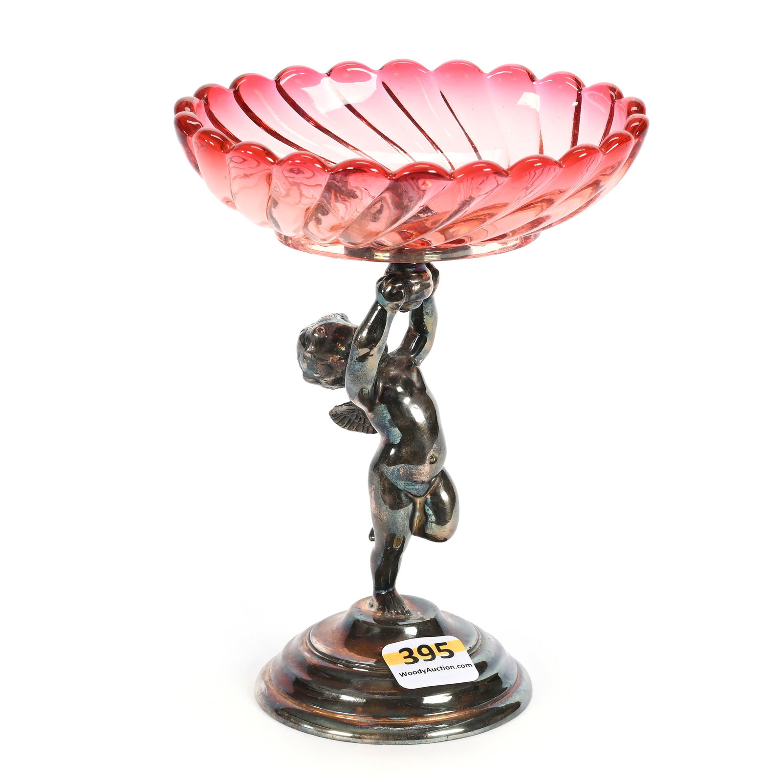 Pedestal Dish, Unmarked Baccarat Rose Tiente Bowl (1 of 3)