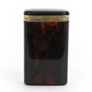 Cigarette Case, Bakelite Tortoise Shell: Cigarette Case, Bakelite Tortoise Shell, 4.25" x 2.5", Marked Celebrity On Base, Fred Zumthurn Collection.