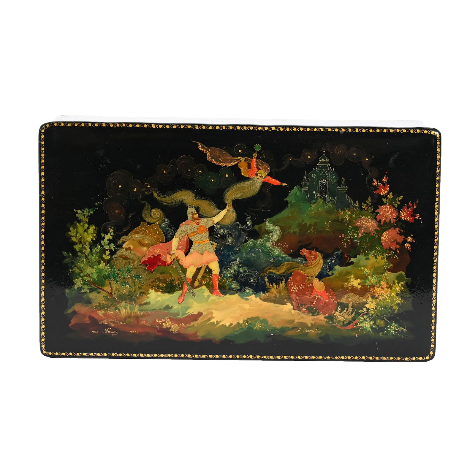 Hinged Jewel Box, Russian Lacquer (1 of 5)