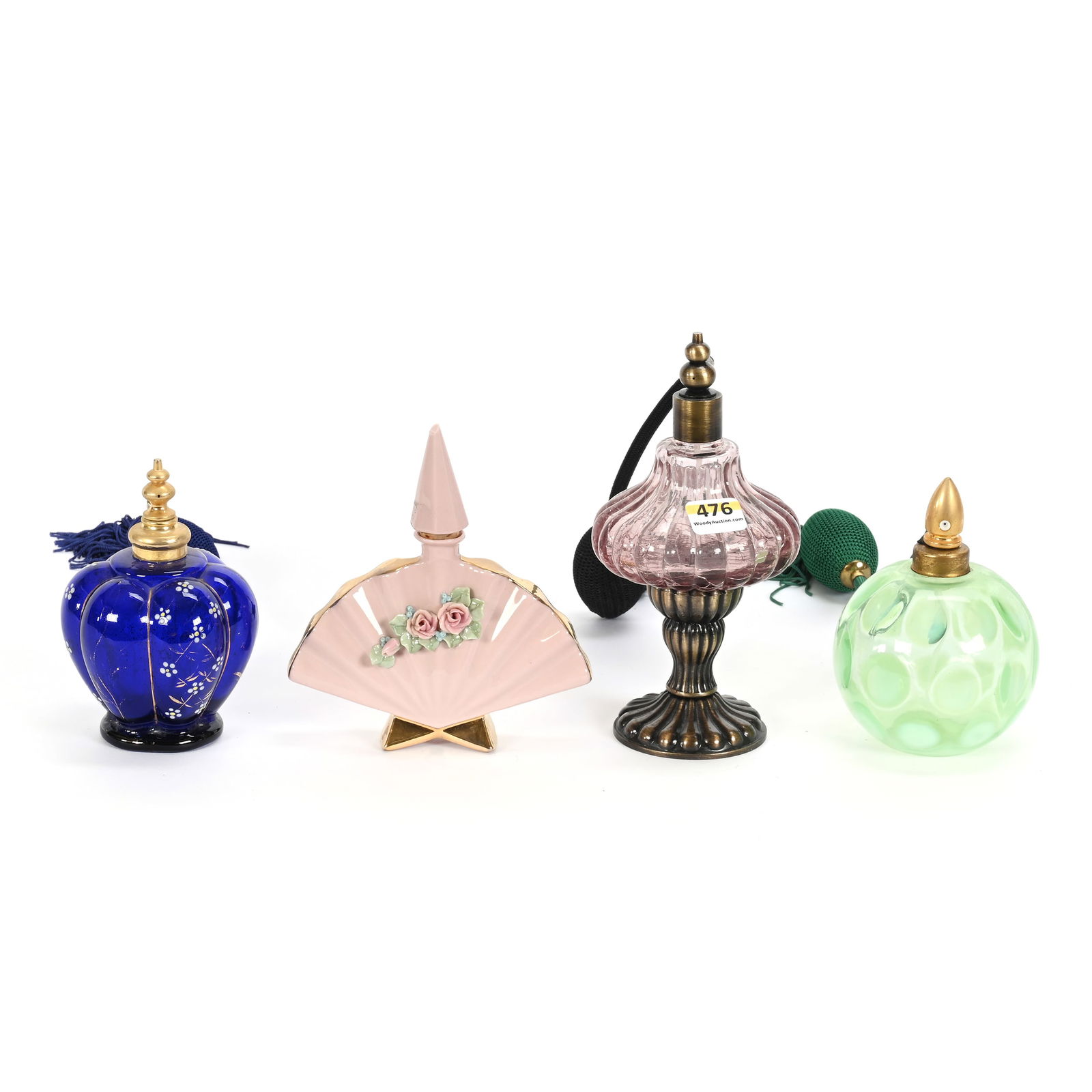 (4) Perfume Bottles And Atomizers (1 of 4)