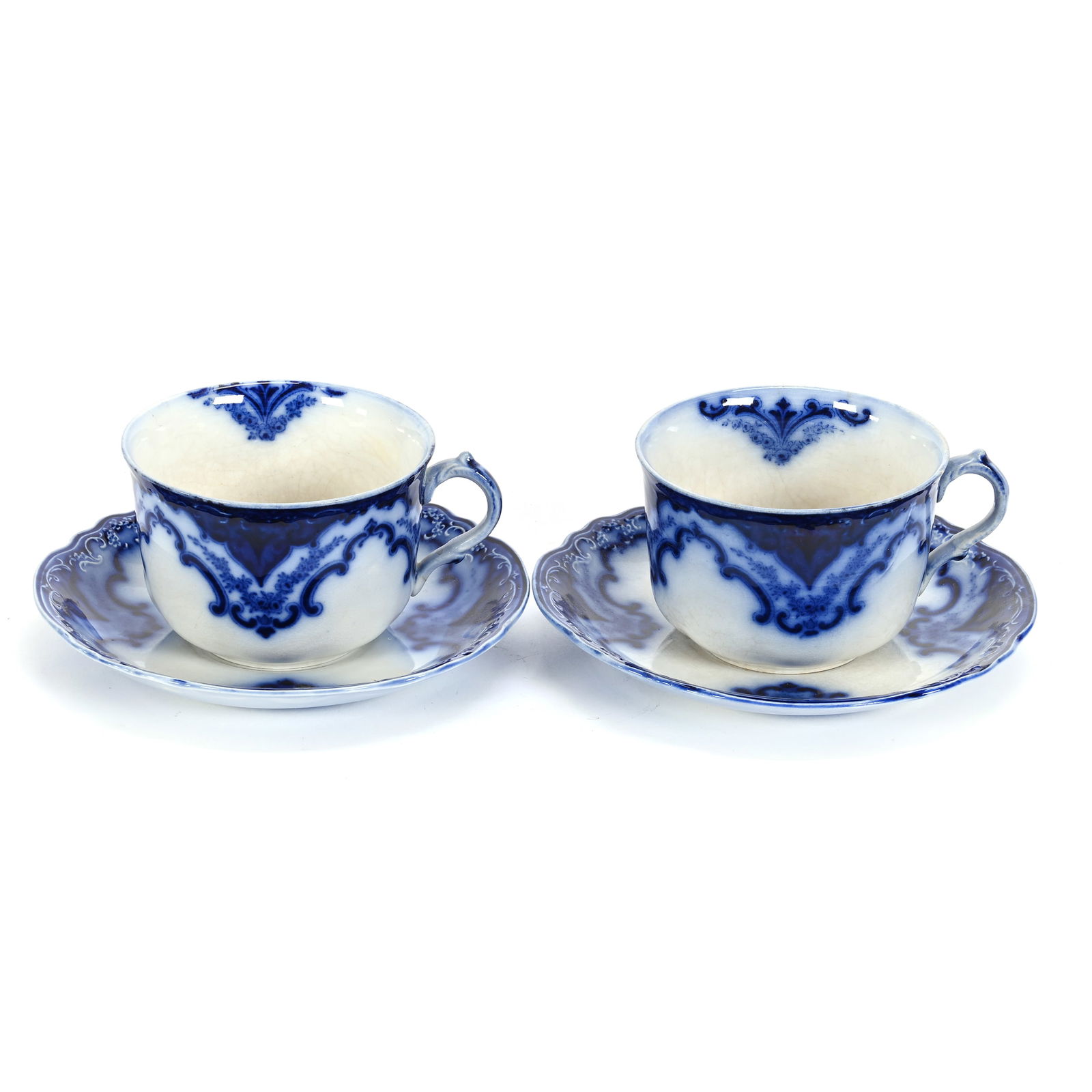 (2) Cups And Saucers, Flow Blue (1 of 3)