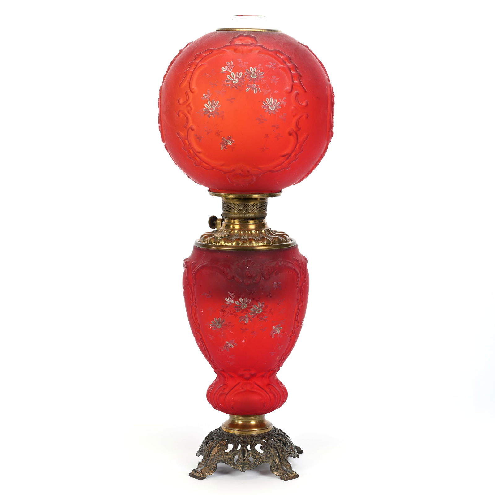 Gone With Wind Lamp, Original Red Satin (1 of 6)