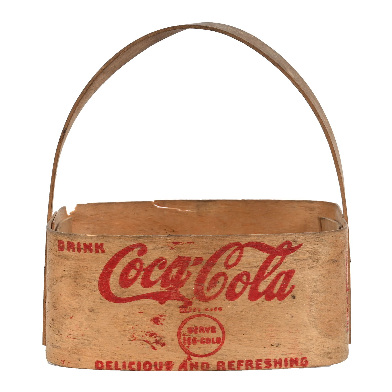 1940's Coca-Cola Bentwood Round Corner Carrier (1 of 4)
