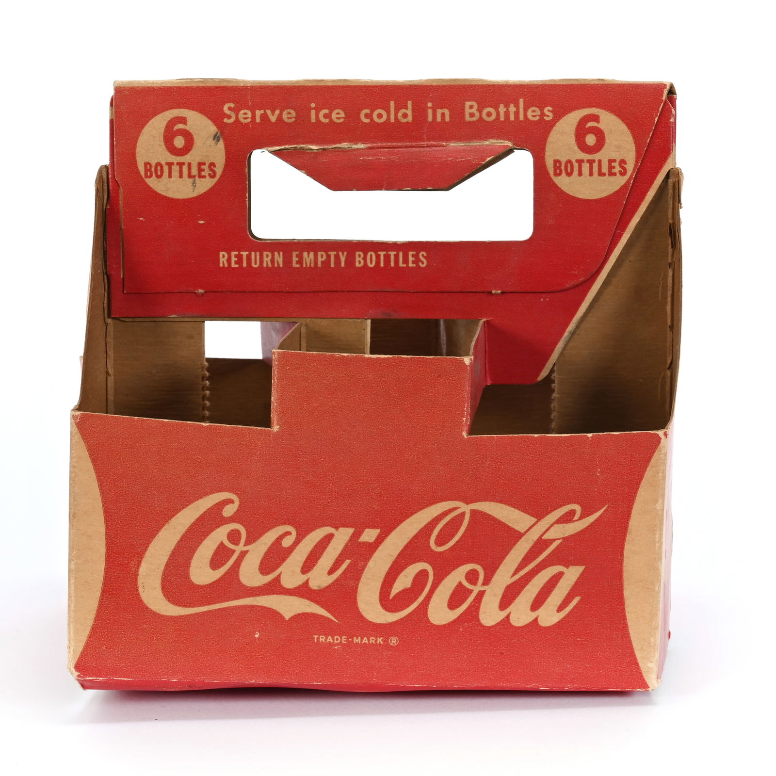 1950's Coca-Cola Cardboard Carrier, Six Bottle (1 of 3)