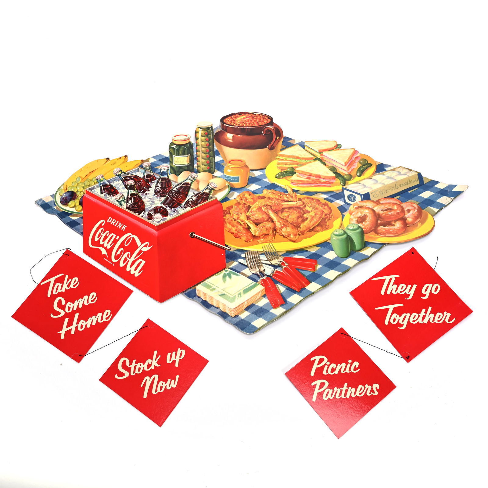 1954 Coca Cola Point Of Display Sign, Picnic (1 of 4)