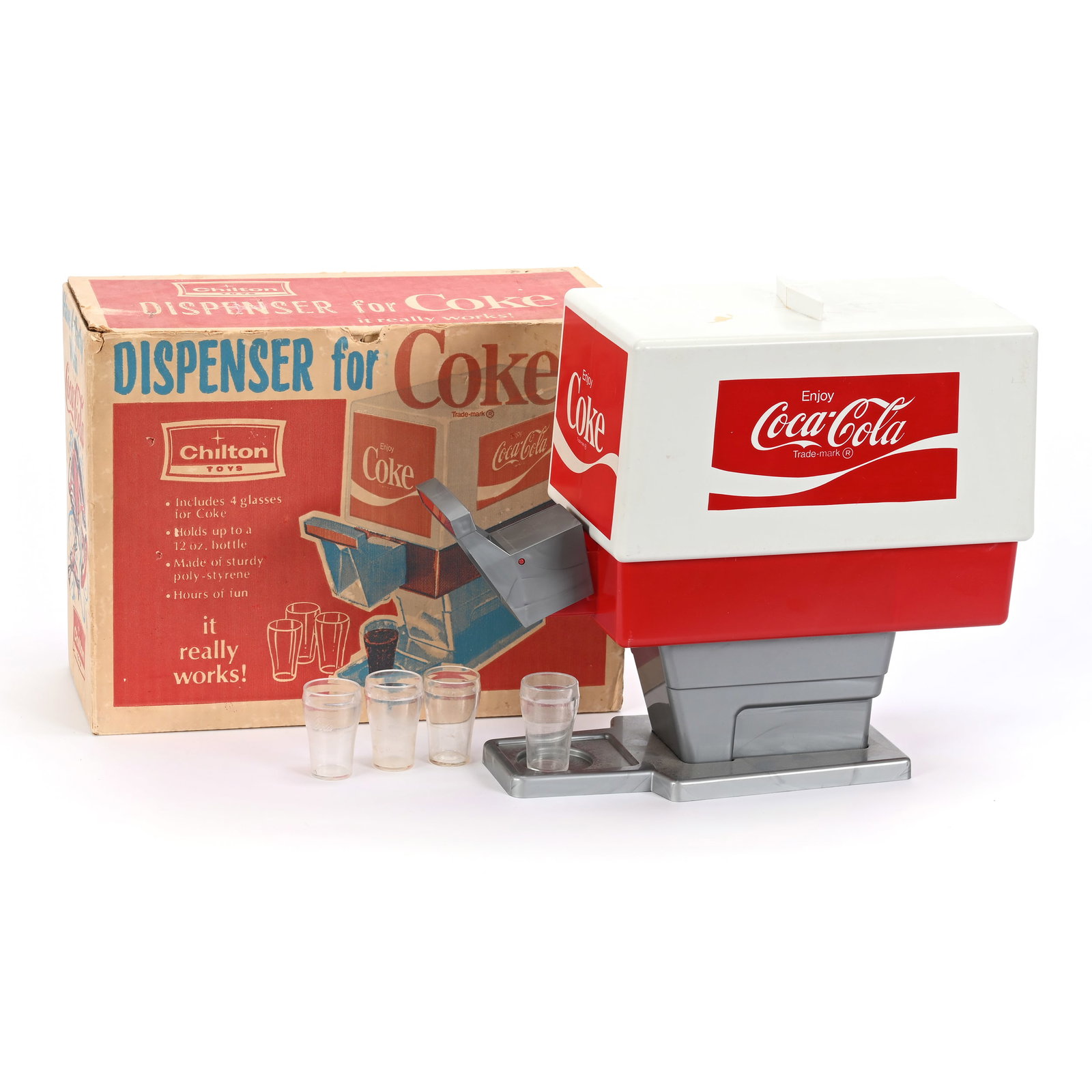 1970's Coca Cola Child's Dispenser By Chilton Toys: 1970's Coca Cola Child's Dispenser By Chilton Toys, 10" x 13" box, In Original Box, Kansas Private Collection.