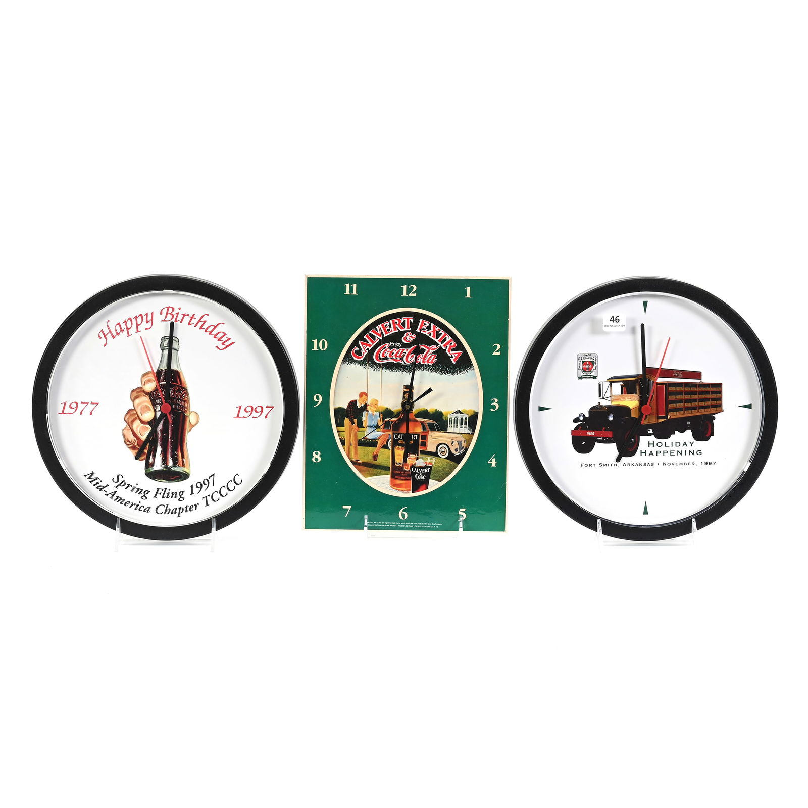 (3) 1990's Coca Cola Clocks (1 of 2)