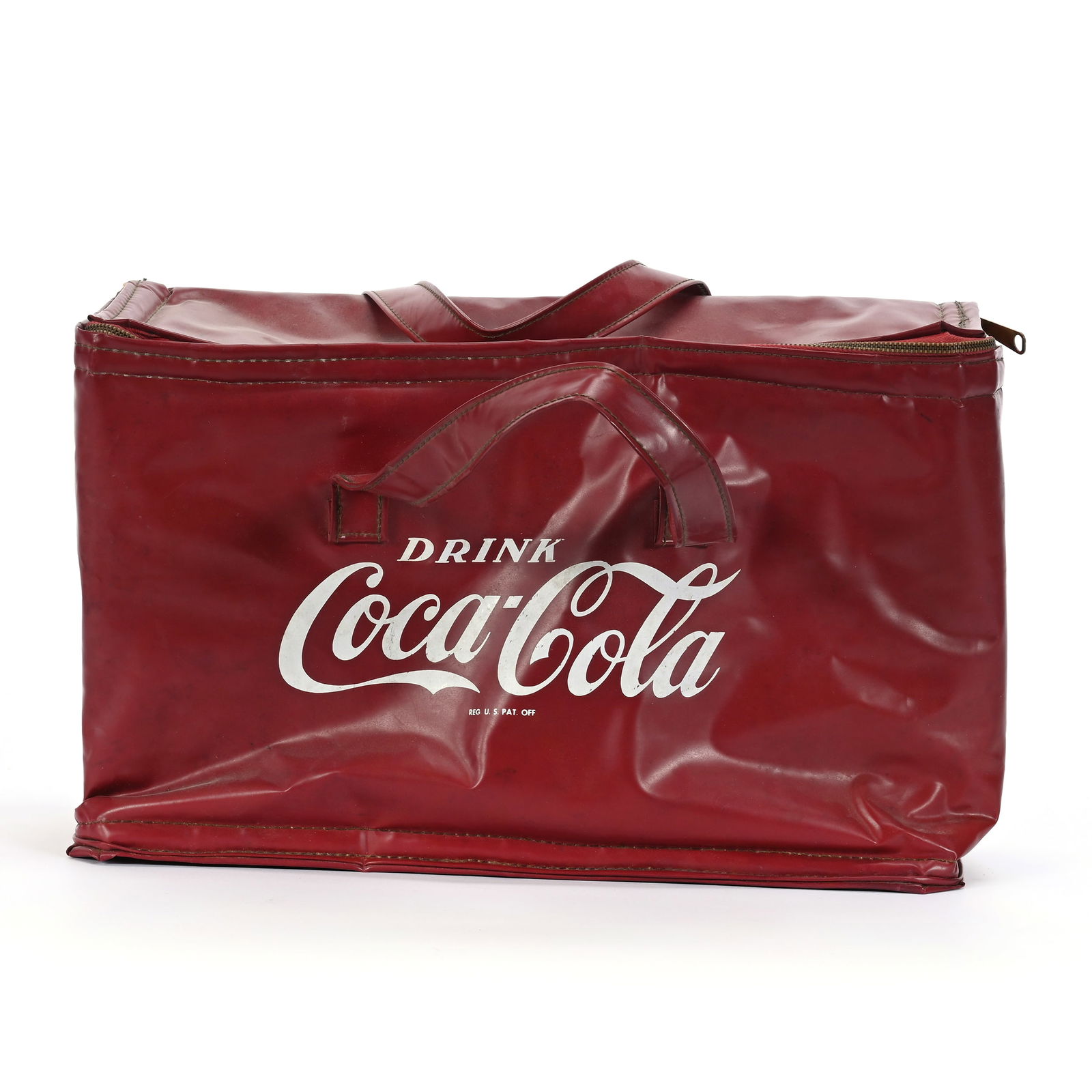 1960's Coca Cola Dark Red Vinyl Cooler (1 of 4)