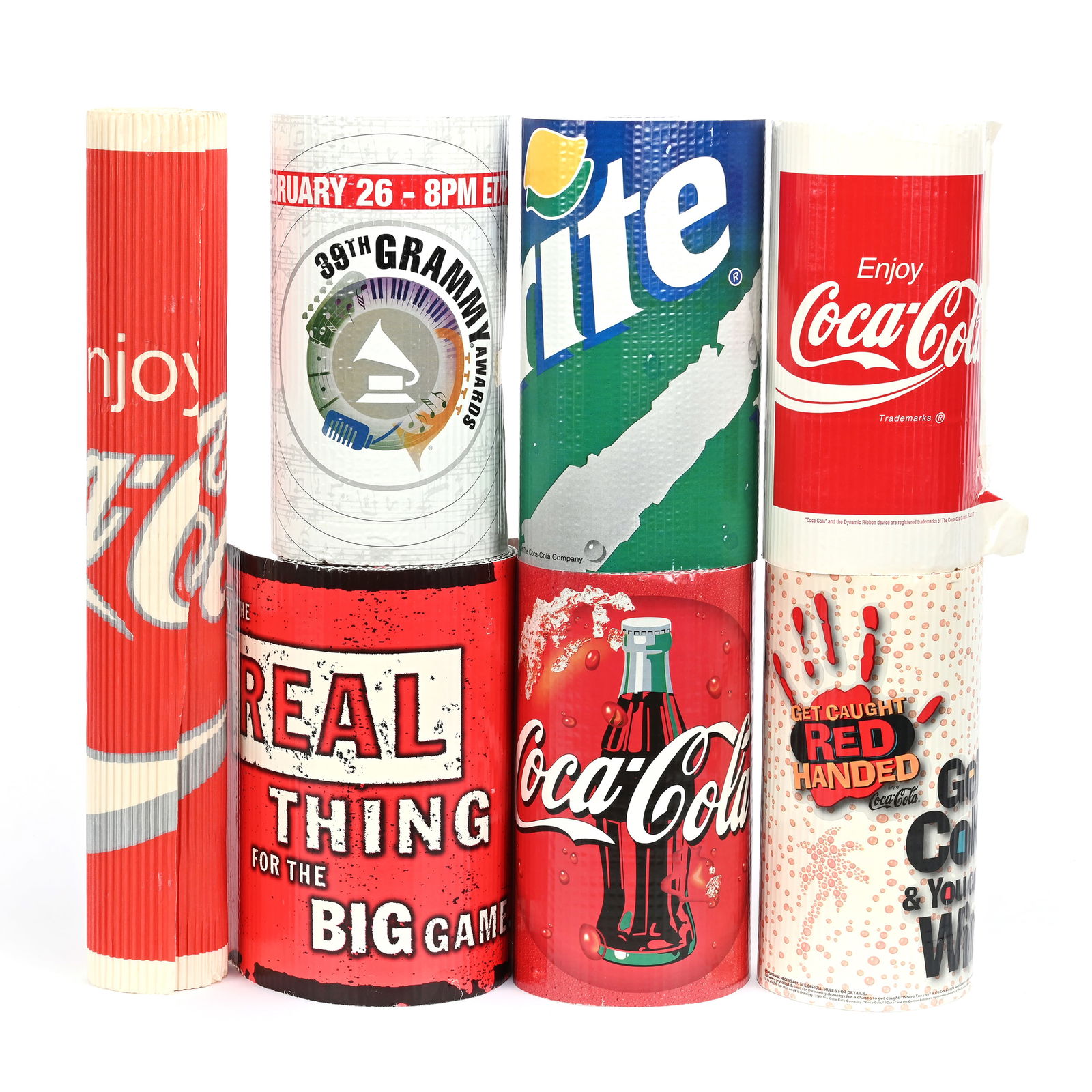 (7) Rolls Coca Cola Corrugated Base Wrap, Assorted (1 of 2)