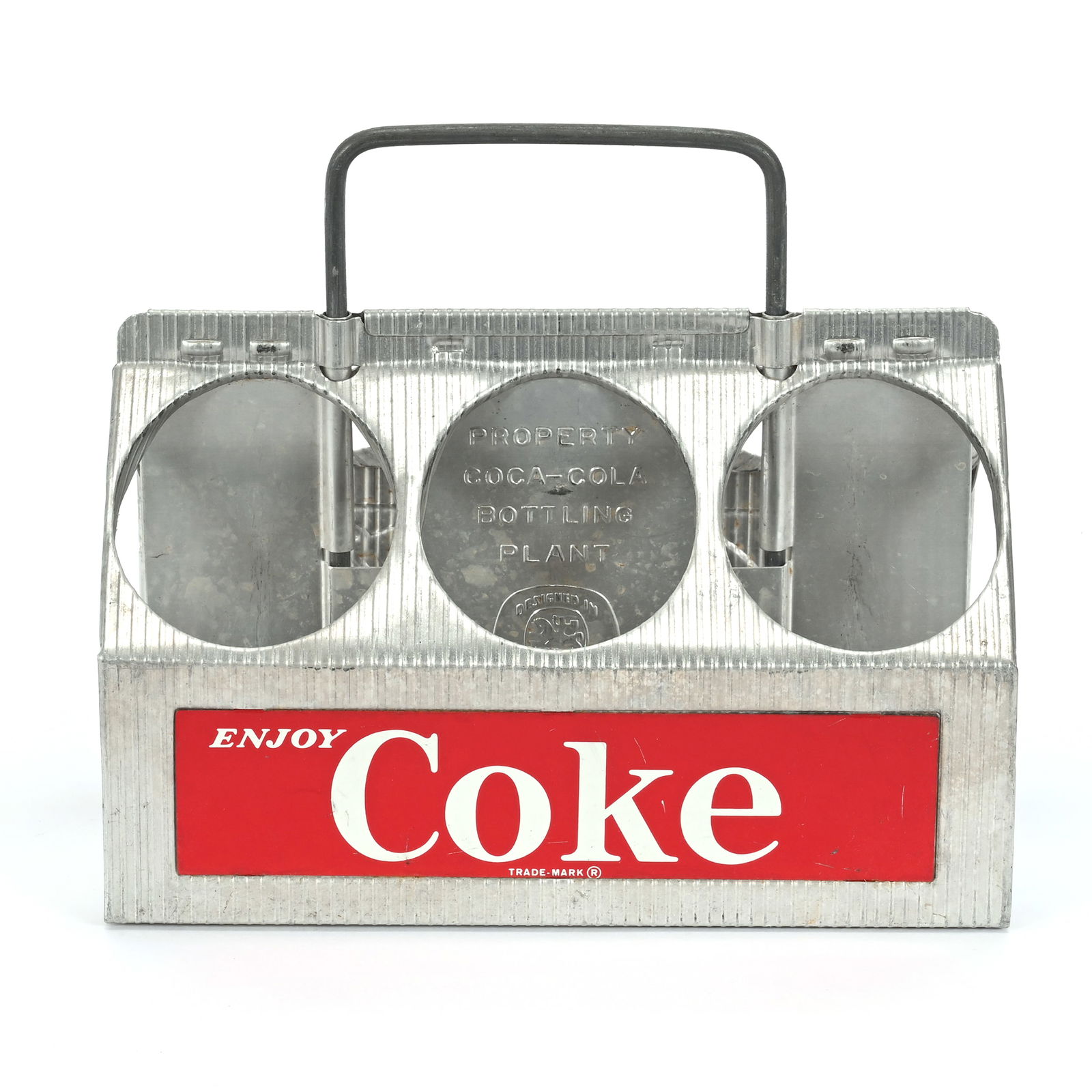 1950's Coca Cola Aluminum Carrier, Red Panel (1 of 2)